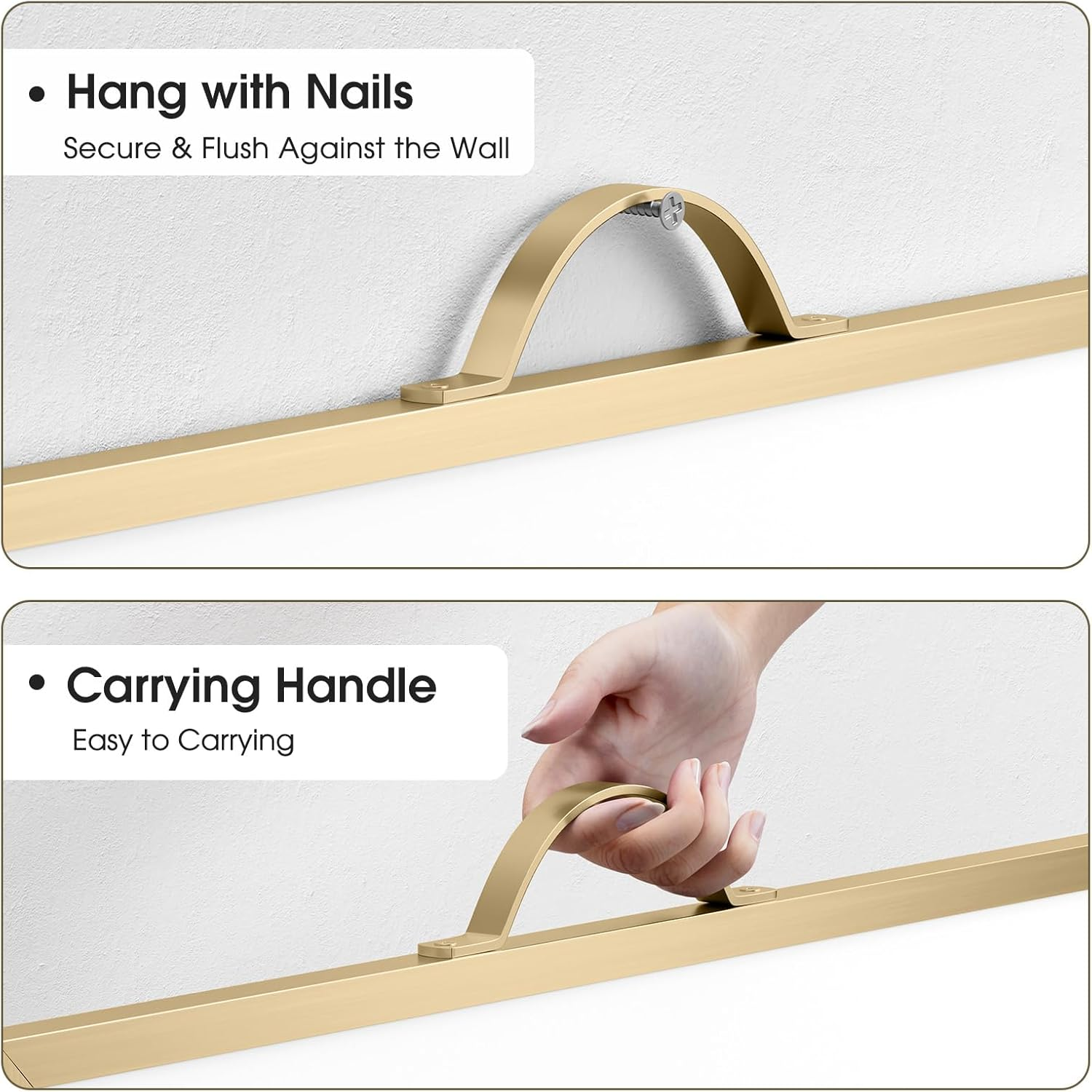 Maxgear Monthly Calendar Dry Erase Board for Wall, 16"X12" Hanging Whiteboard, Small Dry Erase White Board with Handle, Golden Aluminum Framed Whiteboard for Office, Home, School image number 1