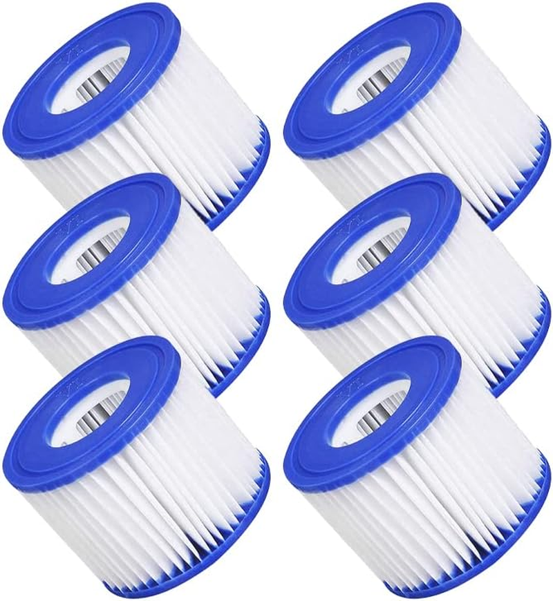 AIMALL 6PCS Swimming Pool Filter Cartridges for Bestway Lay Z Spa VI 58323, Replacement Filter for Miami, Vegas, Palm Springs, Monaco, 4.09" X 2.17" X 3.15" image number 1