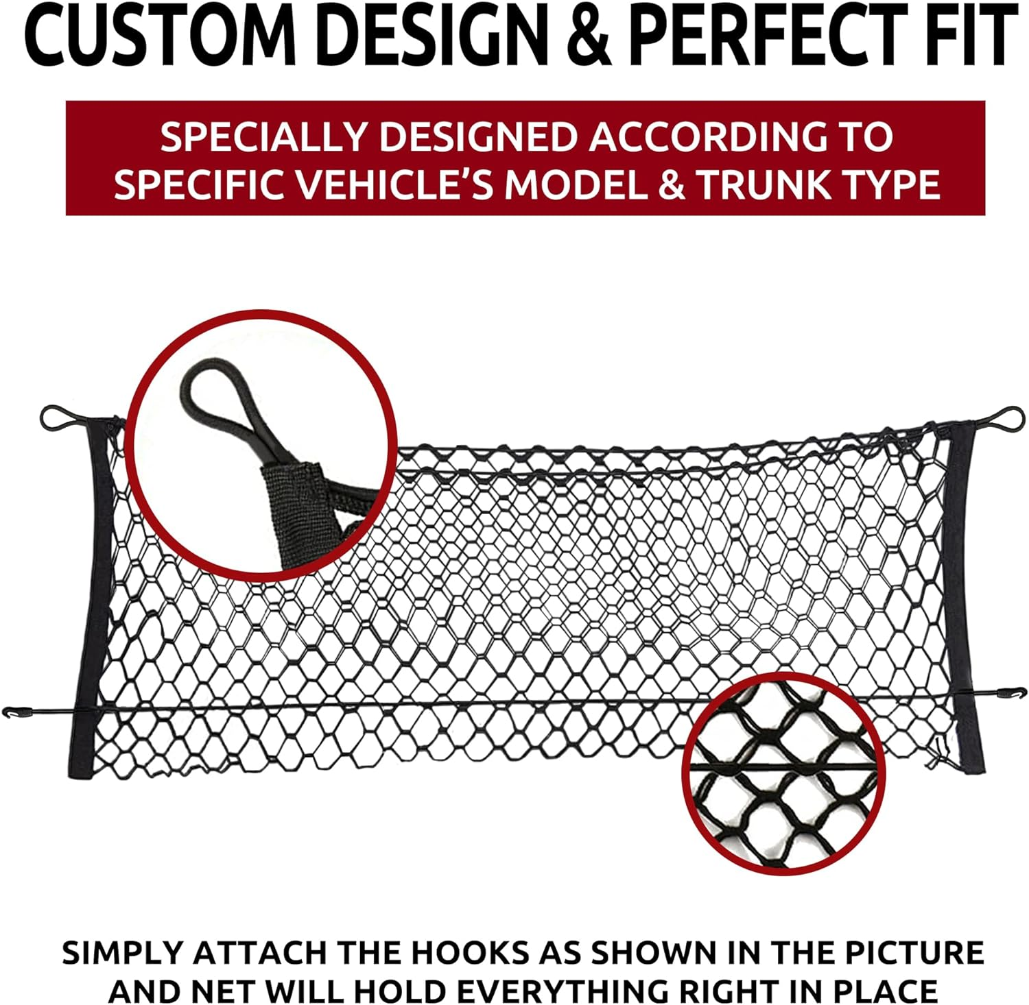 Envelope Style Automotive Elastic Trunk Mesh Cargo Net for Subaru Forester (SK) 2019-2023 - Premium Trunk Organizer and Storage - Luggage Net for SUV - Best Car Organizer for Subaru Forester image number 3