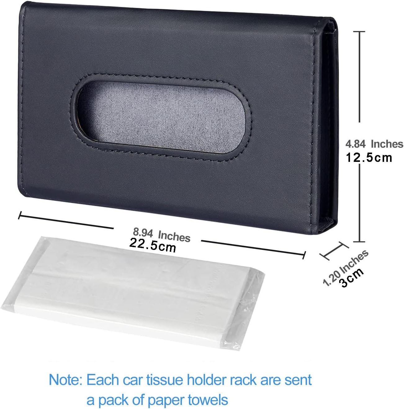 2-Pack Leather Car Tissue Holder, Sun Visor Kleenex Holder Lotion Facial Tissues, Car Napkin Holder for Automotive, SUV, Truck image number 2