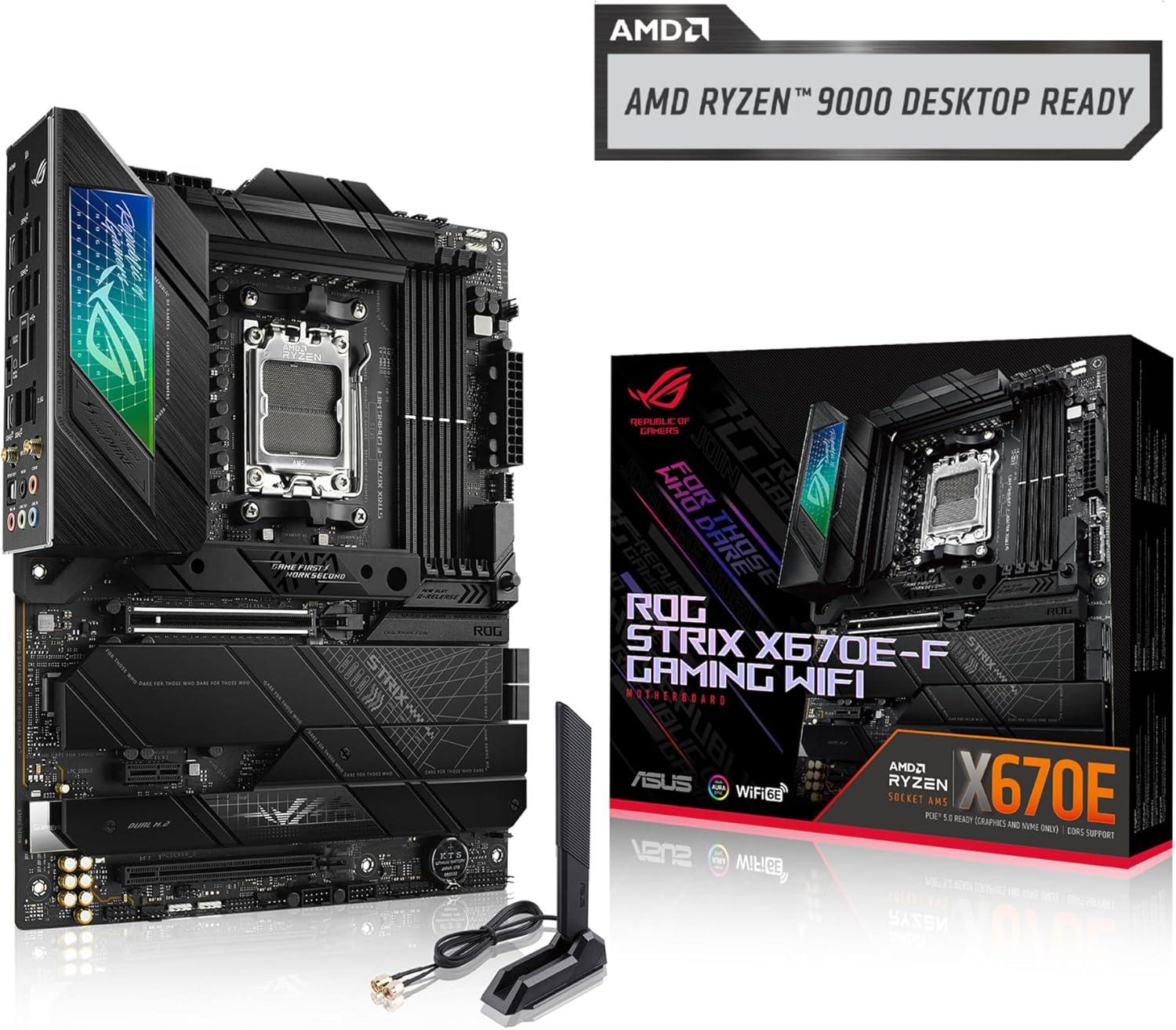 ASUS ROG Strix X670E-F Gaming WIFI6E Socket AM5 (LGA 1718) Ryzen 7000 Gaming Motherboard(Pcie 5.0, DDR5,16 + 2 Power Stages,Four M.2 Slots with Heatsinks,Usb 3.2 Gen 2X2,Ai Cooling II, and Aura Sync) image number 5