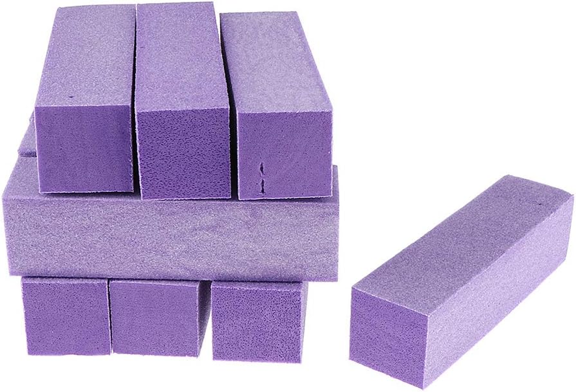 Segolike 10 Pieces Rectangular Nail Polish Buffer Block Manicure Tools - Purple, as Described image number 1