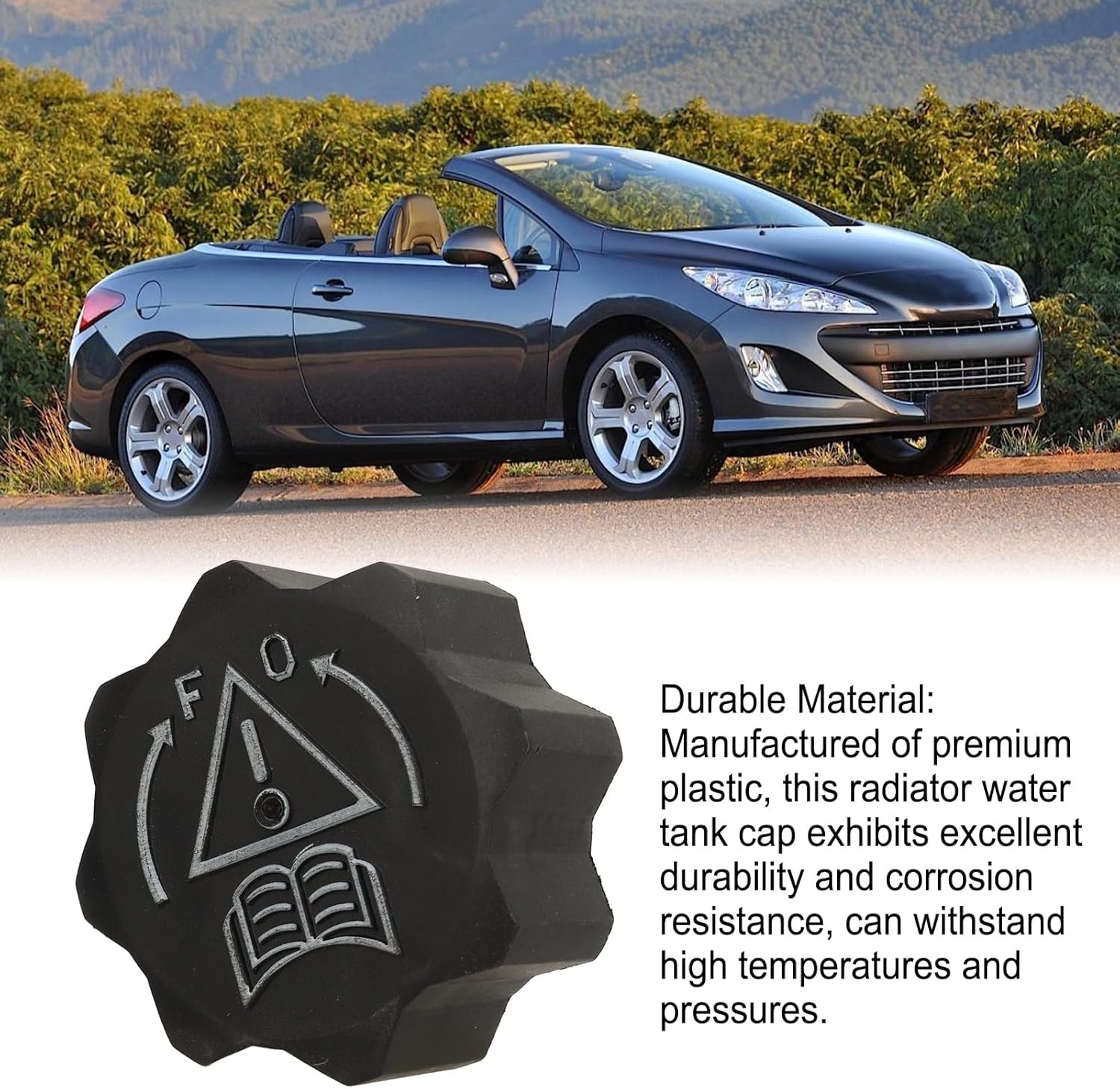 Radiator Water Tank Cap 1306J5 &ndash; Coolant Expansion Tank Cover Replacement for 206 207 307 407 607 & C2 C4 C5 C6 &ndash; High-Temperature Resistant image number 1