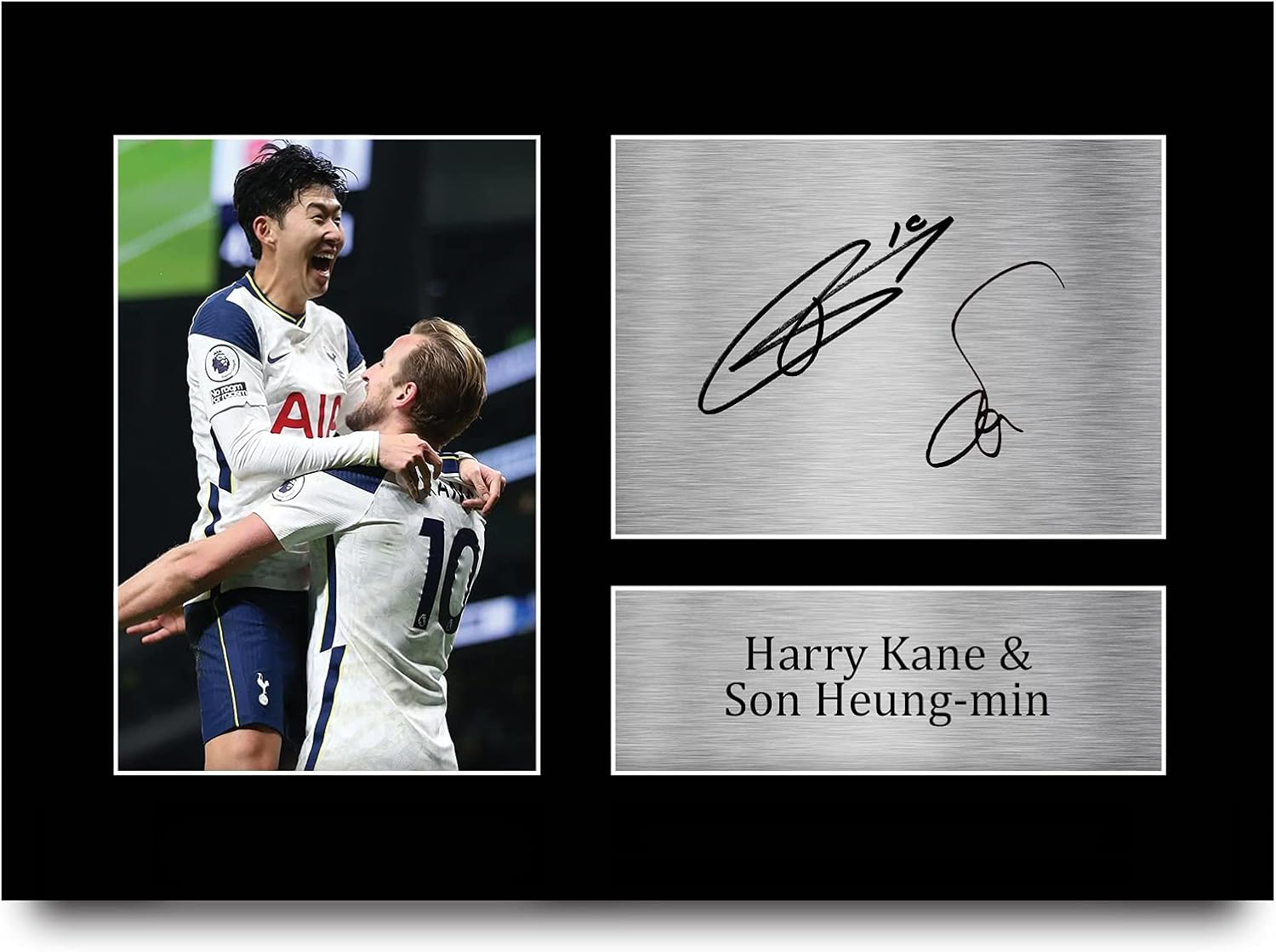 HWC Trading FR A4 Harry Kane & Son Heung-Min Tottenham Hotspurs Spurs Gifts Printed Signed Autograph Picture for Football Fans and Supporters - A4 Framed