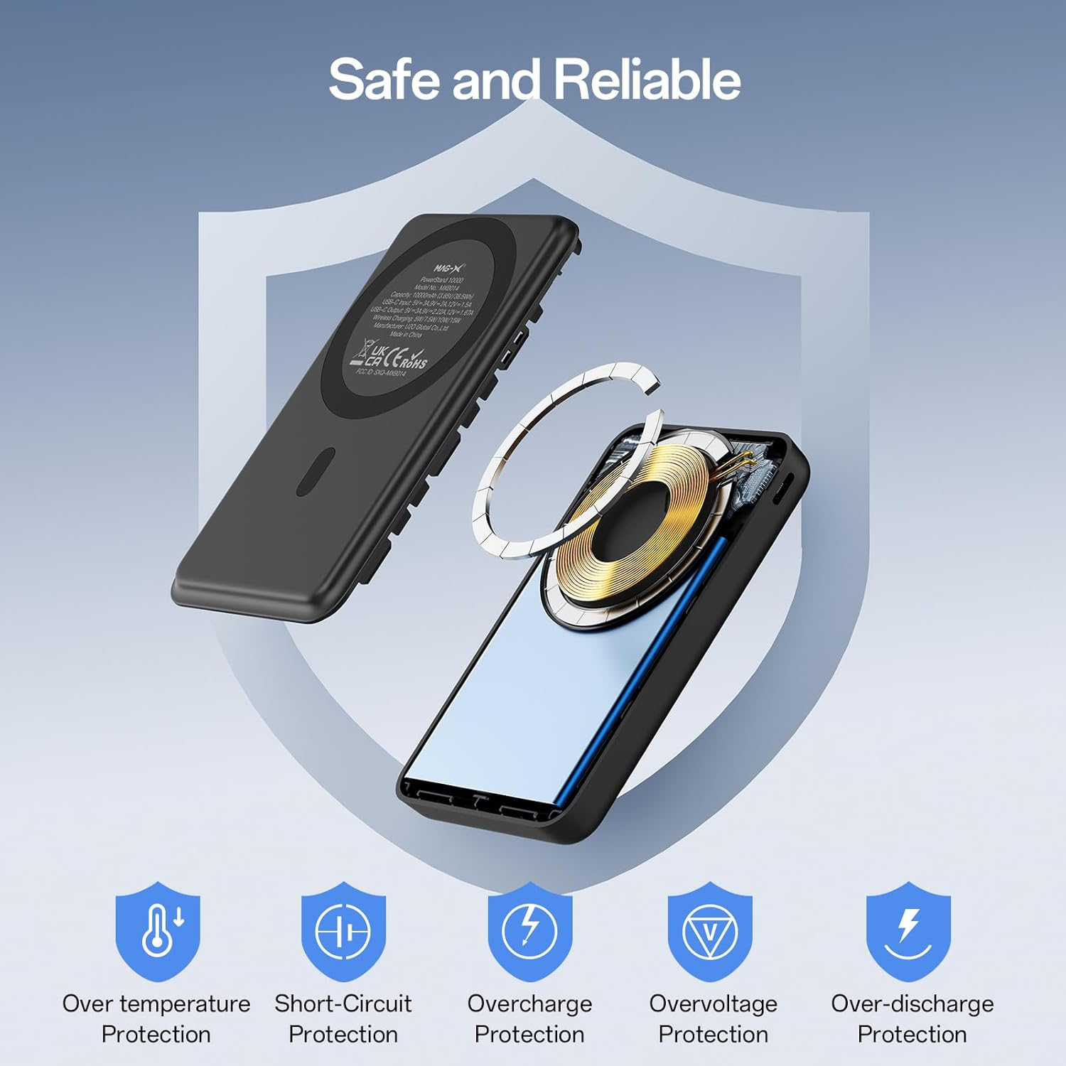 Iwalk Qi2 Certified 15W Magnetic Wireless Power Bank, 10000Mah Portable Charger with Adjustable Stand & LED Display, Fast Charging for Iphone 16/15/14/13/12 Pro/Pro Max/Plus/Mini - White image number 5