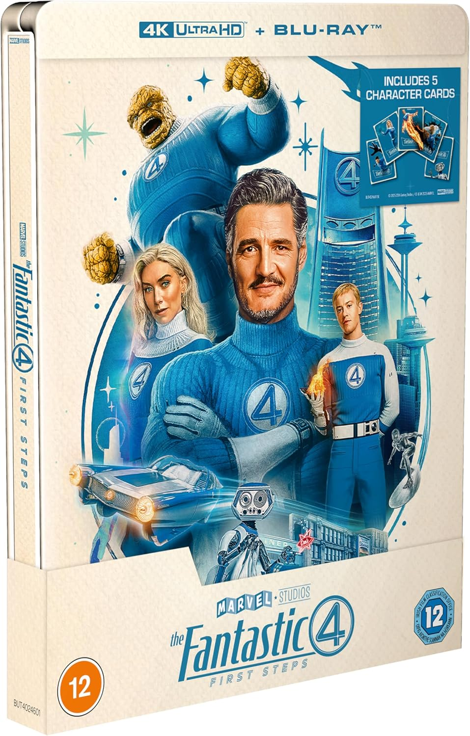 Marvel Studios' the Fantastic Four: First Steps 4K Ultra HD/BD Steelbook (With 5 X Collectible Character Artcards) [Blu-Ray] [Region Free] image number 2