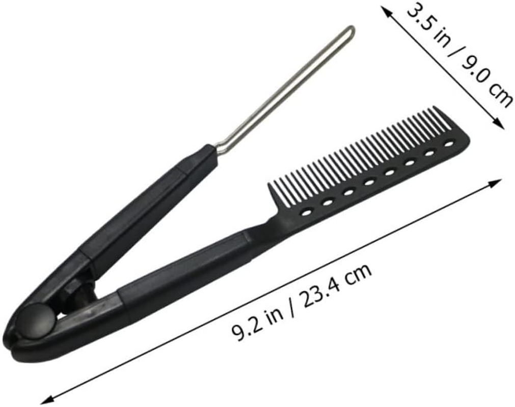 DINHEAROM V-Shaped Hair Straightening Comb Tool Hairbrush for Hair Types Detangling and Smoothing for Home Use and Professional Salons