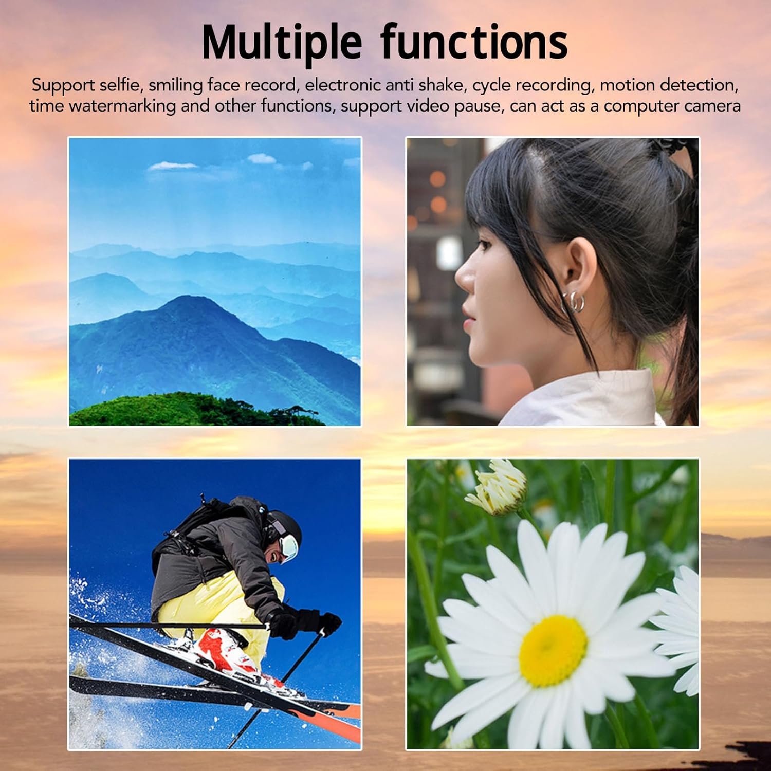 Handheld Digital Video Camera, 4X Digital Zoom, IPS Touch Screen, HD Output, External Microphone, Small Convenient,Recording, Suitable for Baby Growth Records, Travel image number 1