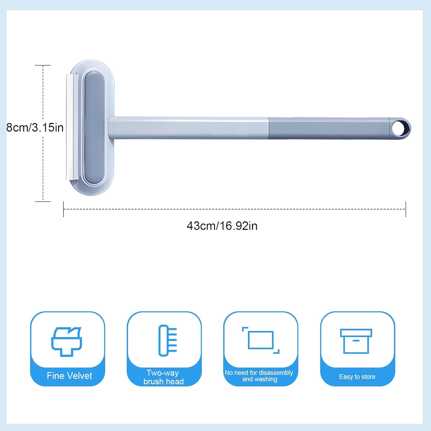 Eukyplace Multifunctional Pet Hair Remover, Reusable Magic Brush Pet Hair, Effective Lint Brush for Dog and Cat Hair - 17.3Inch Fur Removal Tool, Gentle on Couches, Clothes, Carpets, Bedding image number 1