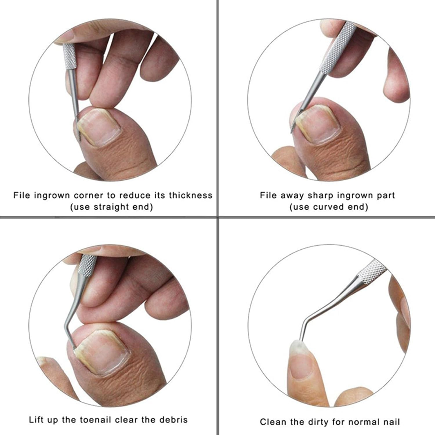 7.8 Inch Long Handled Toenail Scissors and Clippers, Easy Reach Long Handled Toe Nail for Thick Nails Set Great for People with Difficulty Their Toes image number 6