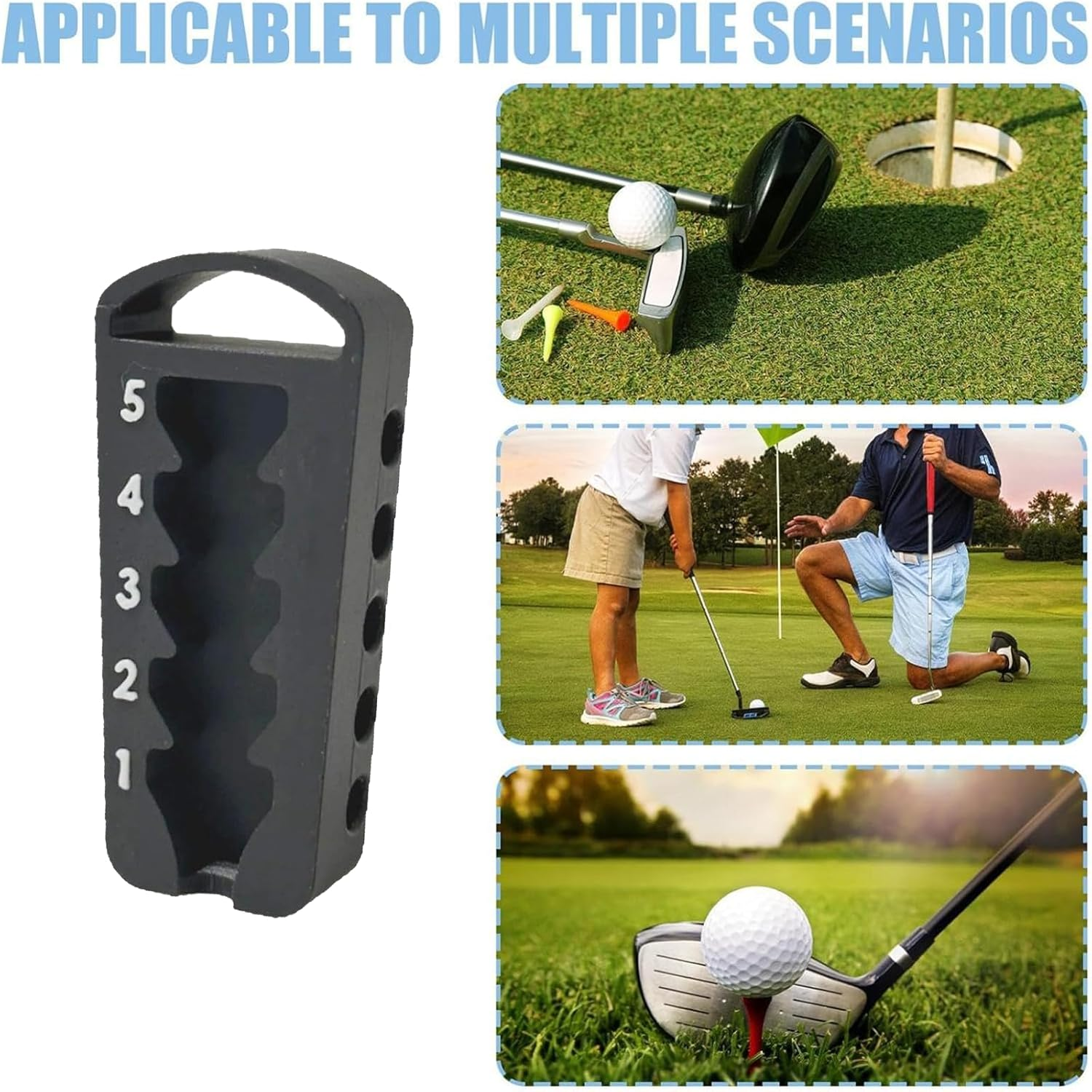 Ksngtixe 1PC Golf Tee Height Tool, Adjustable Tee Lifter & Swing Trainer for Driving Range, Chipping & Bunker Practice, 1.26X2.8X0.59 Inches Compact Design, Consistent Ball Setup Aid image number 1