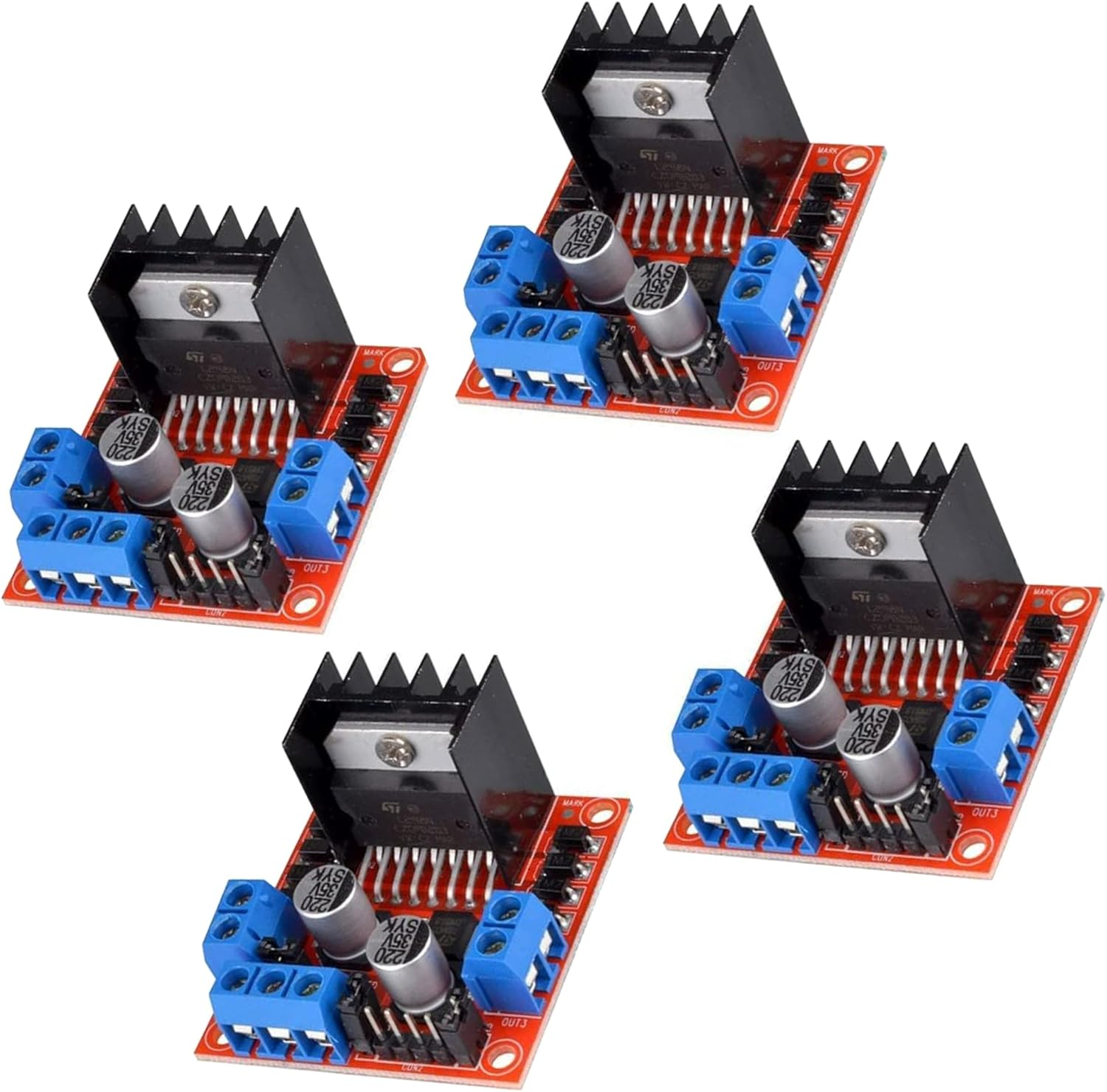 4Pcs L298N Stepper Motor DC Dual H-Bridge Motor Driver | Controller Module|L298N Motor Drivers Used for Arduino Intelligent Automotive Power Supply UNO MEGA R3 Mega2560 image number 1