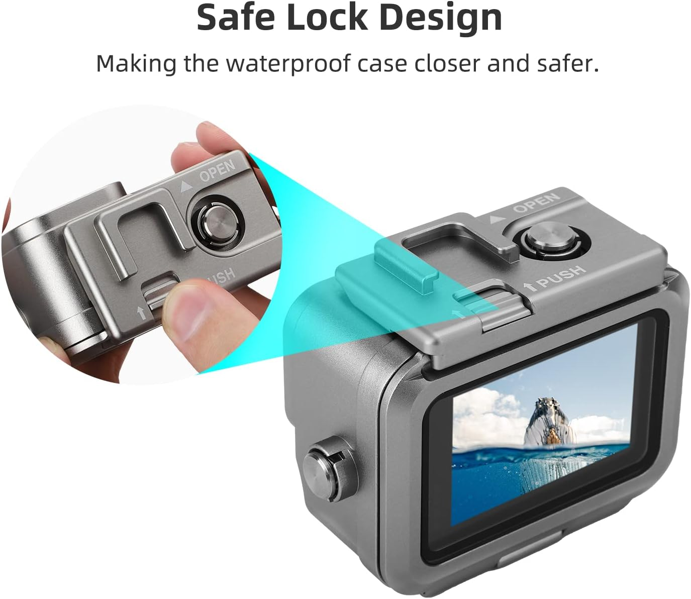 Aluminum Waterproof Housing Case for Gopro Hero 13 / Hero 12 / Hero 11 / Hero 10 / Hero 9 Black image number 4