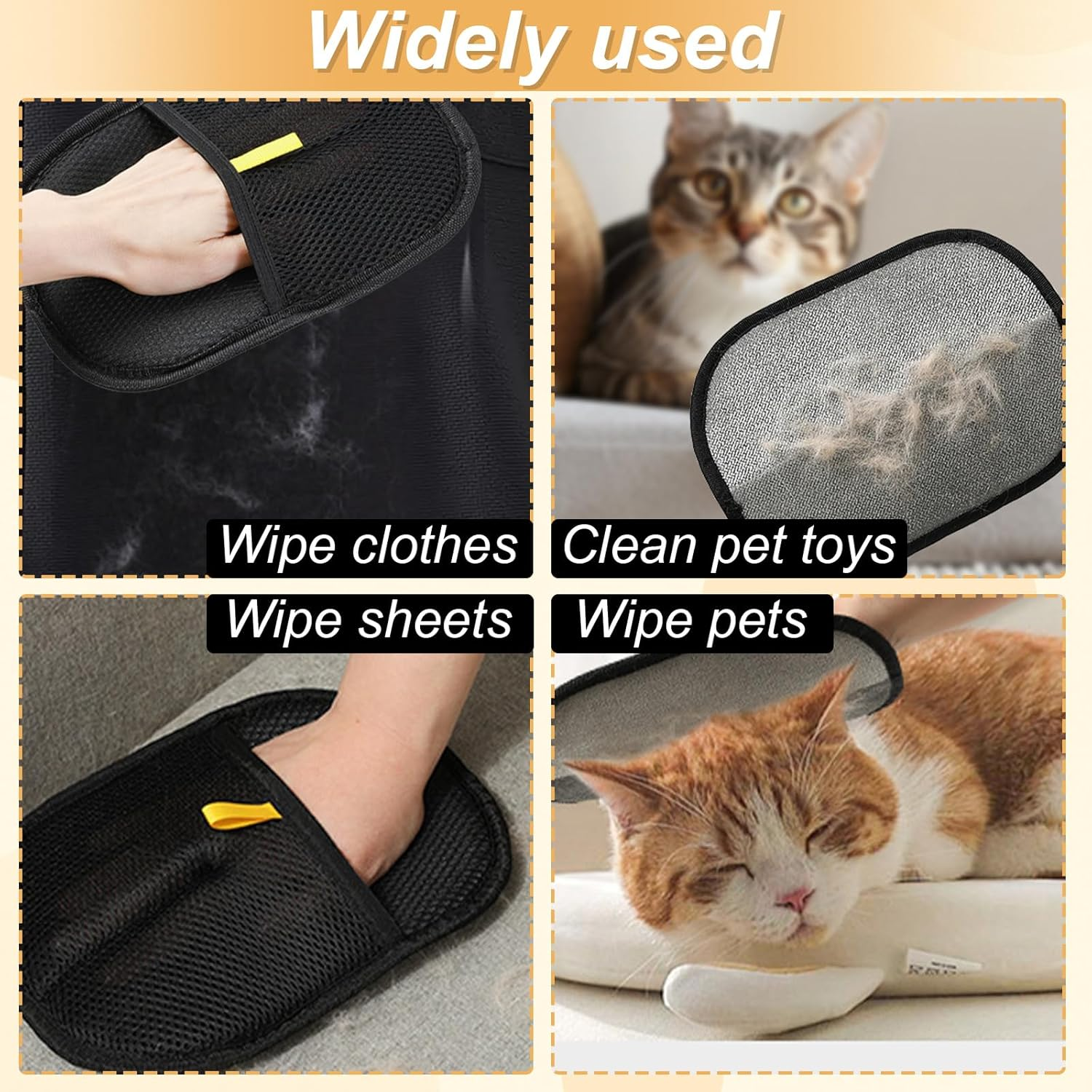 ZHAO GE Pack of 2 Fur Magnetic Gloves, Double-Sided Antistatic Fur Magnet, Multifunctional Fur Magnet Cat Hair Gloves for Washing, Deshedding and Care image number 1