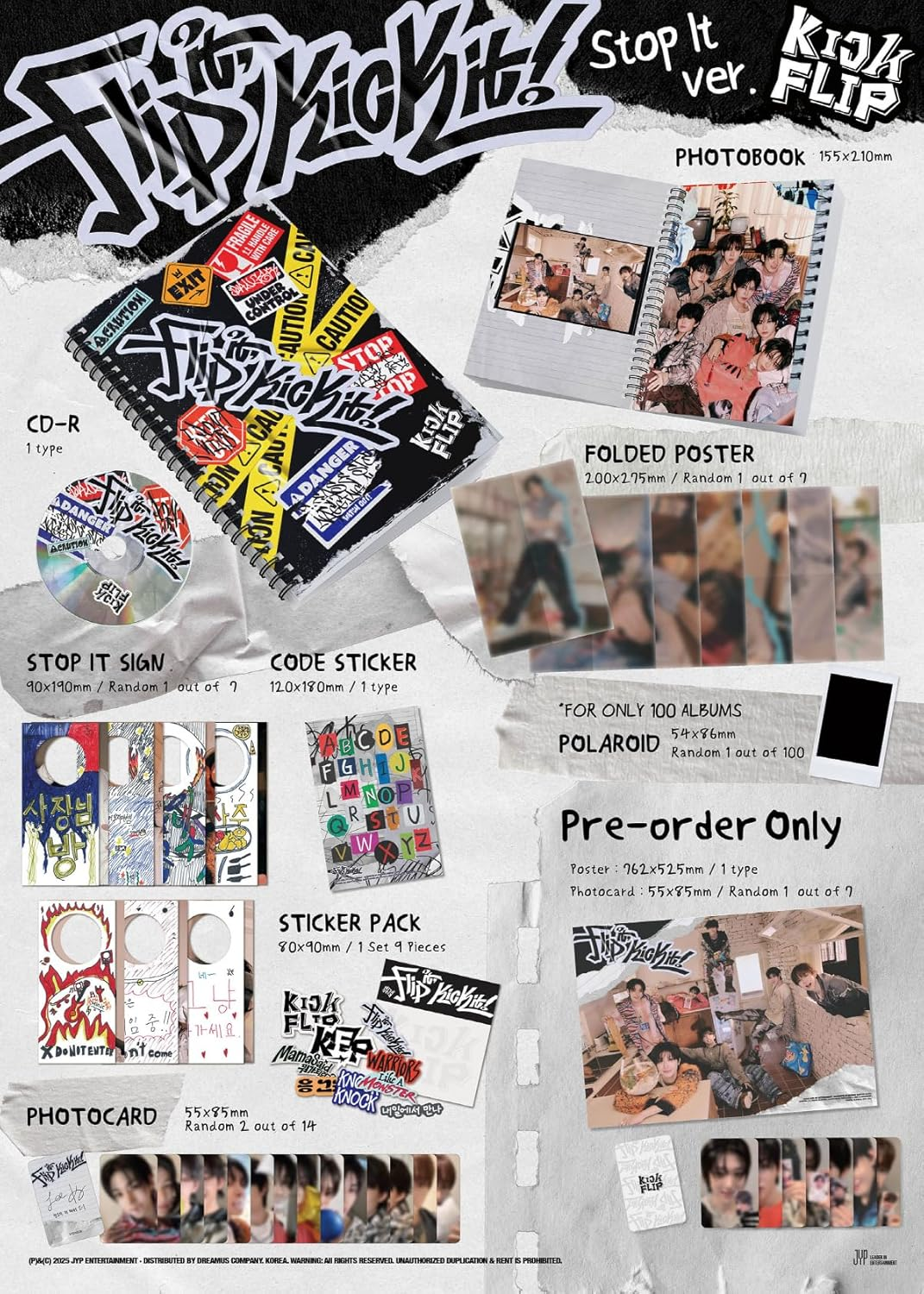 Kickflip Flip It, Kick It! 1St Mini Album with Tracking Sealed (Full Set(Standard+Digipack+Limited+Nemo)) image number 4