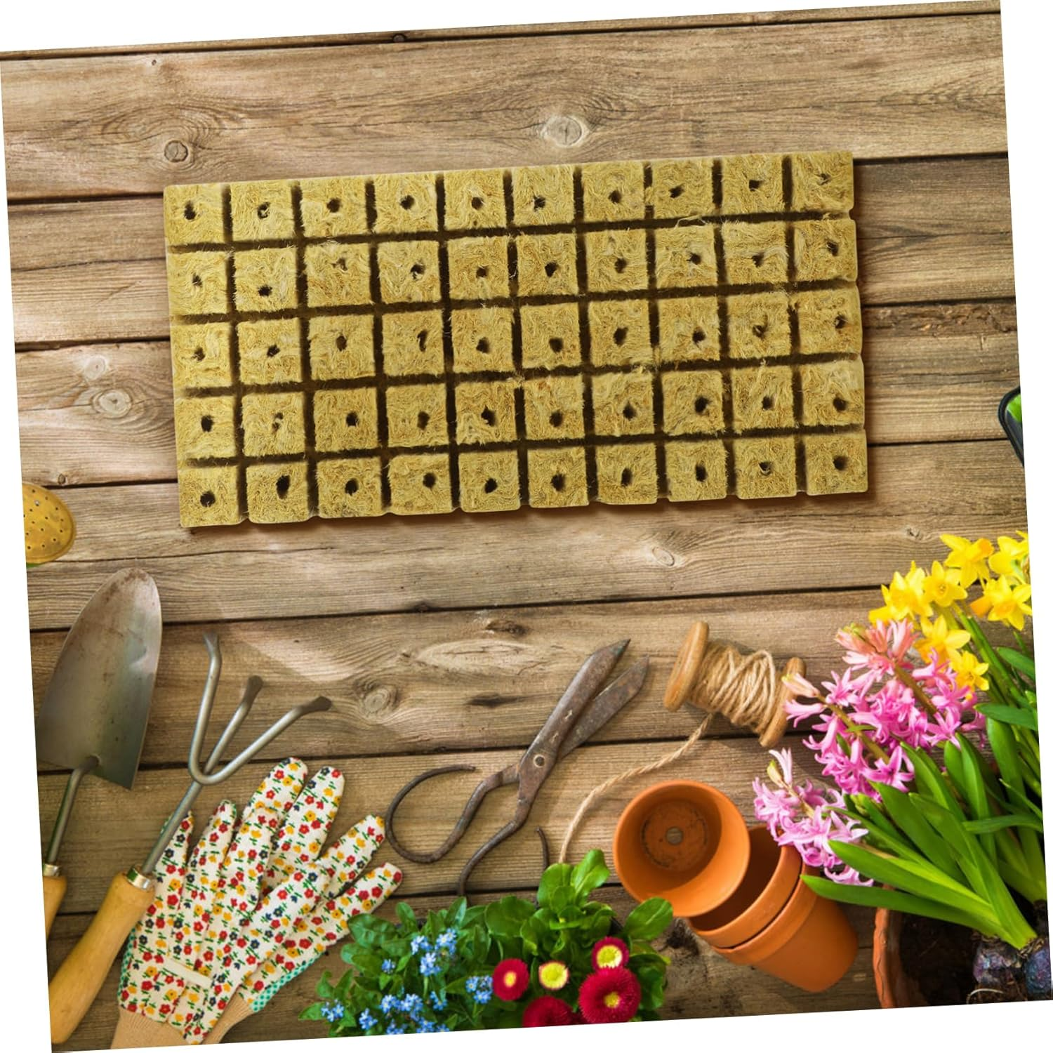 100Pcs Hydroponic Nutrient Blocks Seed Starter Cubes 25X25X30Mm Soilless Planting Medium for Indoor Gardening and Nursery Cultivation image number 6