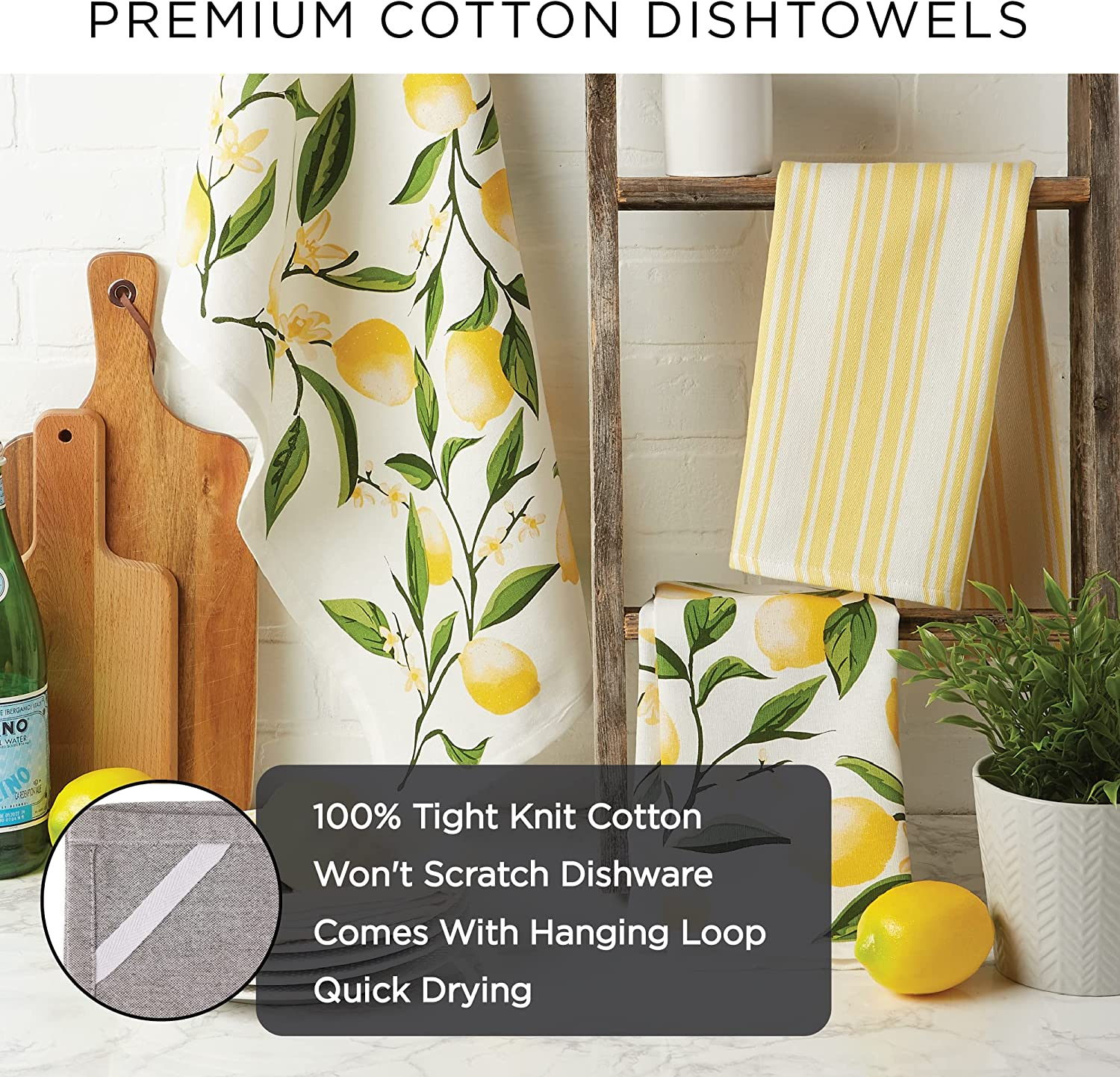 DII 100% Cotton, Everyday Basic Kitchen Dishtowel, Tea Towel, Drying, Damask Printed, 18 X 28 Set of 2- Gray - Eggplant image number 4