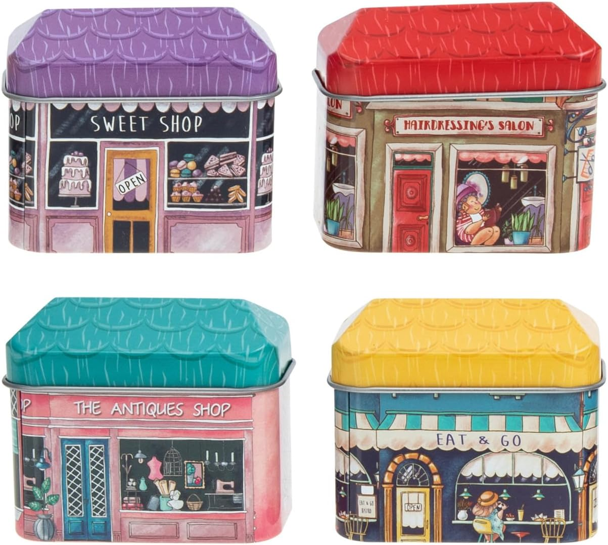 STOBOK Cartoon Storage Box - Mini House Tinplate Containers for Candy Cookies and Small Gifts Perfect for Festive Decor and Home Organisation image number 4