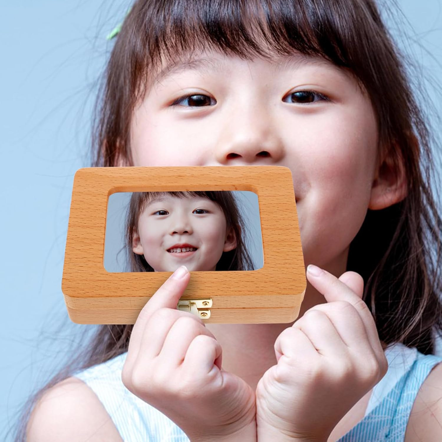 UPKOCH Wooden Tooth Box for Baby Keepsake First Tooth Organizer Case for Boys and Girls Sturdy and Lightweight Japanese-Style Frame Infant Hair Saver image number 1