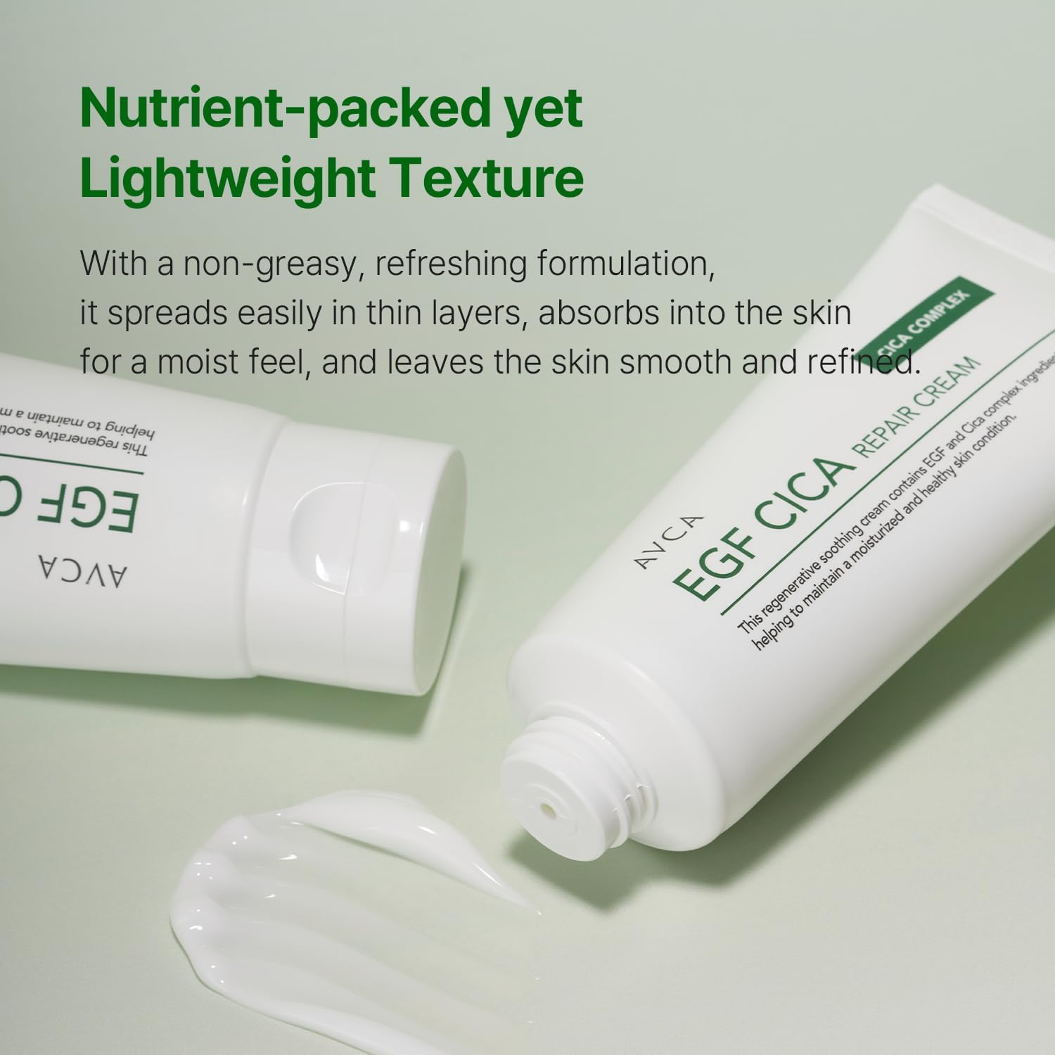 AVCA EGF Cica Repair Cream 100Ml &ndash; Fragrance-Free Moisturizer for Sensitive Skin with Centella & Aloe, Fast-Absorbing, Dermatologist Tested, K-Beauty image number 1