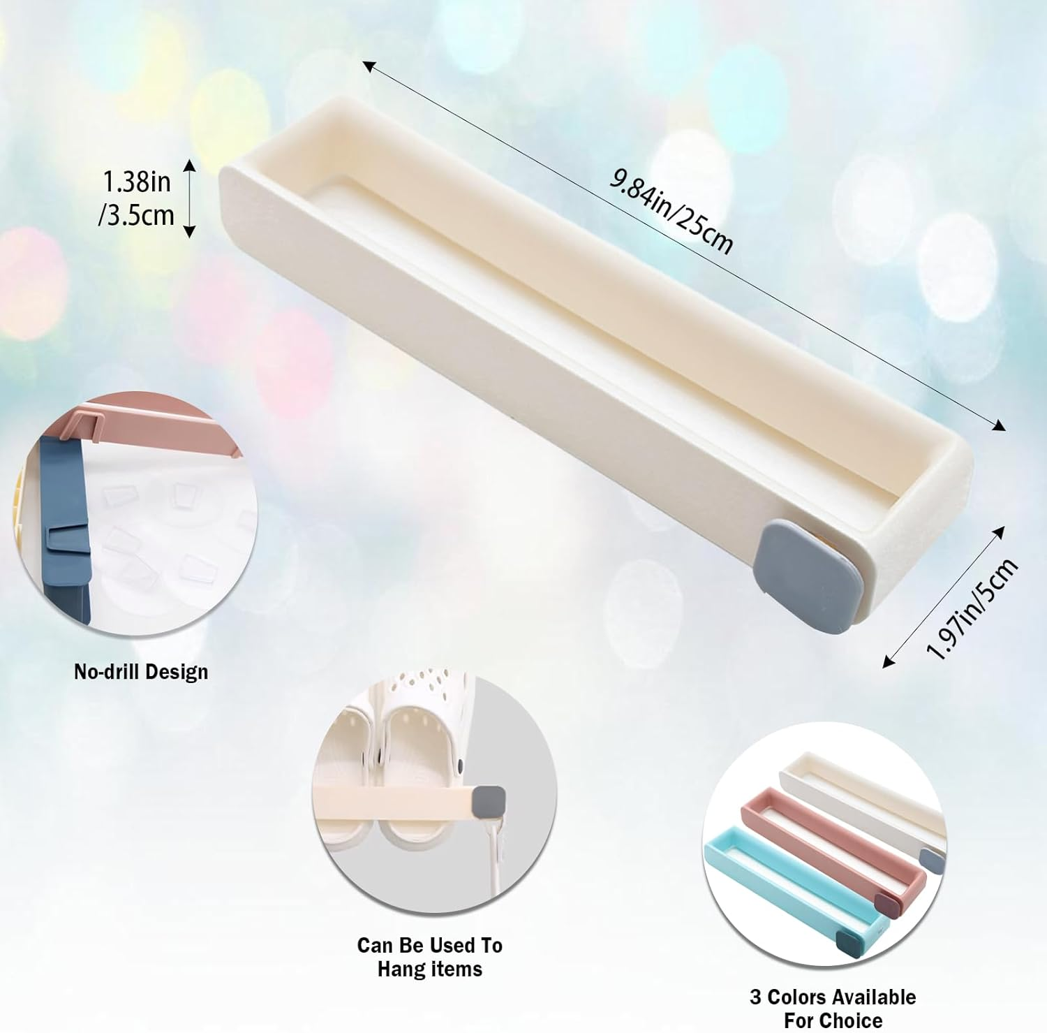 2-Pack Towel Bars, Wall-Mounted Bath Towel Racks, Self-Adhesive No-Drill Installation, Suitable for Bath Towels/Hand Towels, Modern Minimalist Design (White)