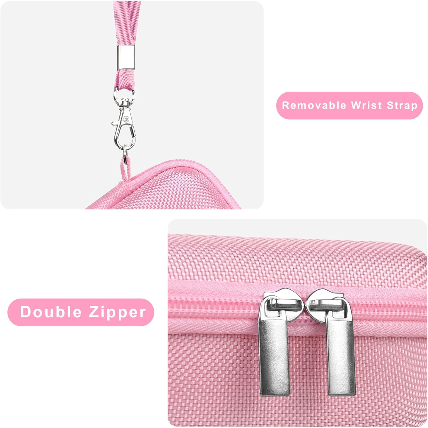 Canboc Carrying Case for Sony ZV-1/ ZV-1F/ ZV-1 II Digital Camera for Content Creators, Sony ZV1 Vlogging Camera Bag, Zipper Mesh Pocket Fits USB Cable, Batteries, Pink image number 5