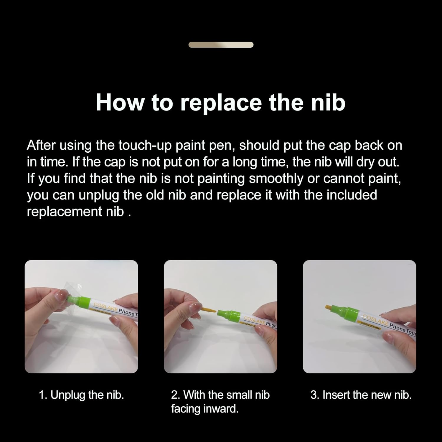 Natural Titanium Touch up Paint for Iphone 16 Pro/16 Pro Max, Phone Side Paint Scratch Repair, Quick & Easy Solution to Repair, Scratch Remover Pen with 1PC Replacement Pen Nib