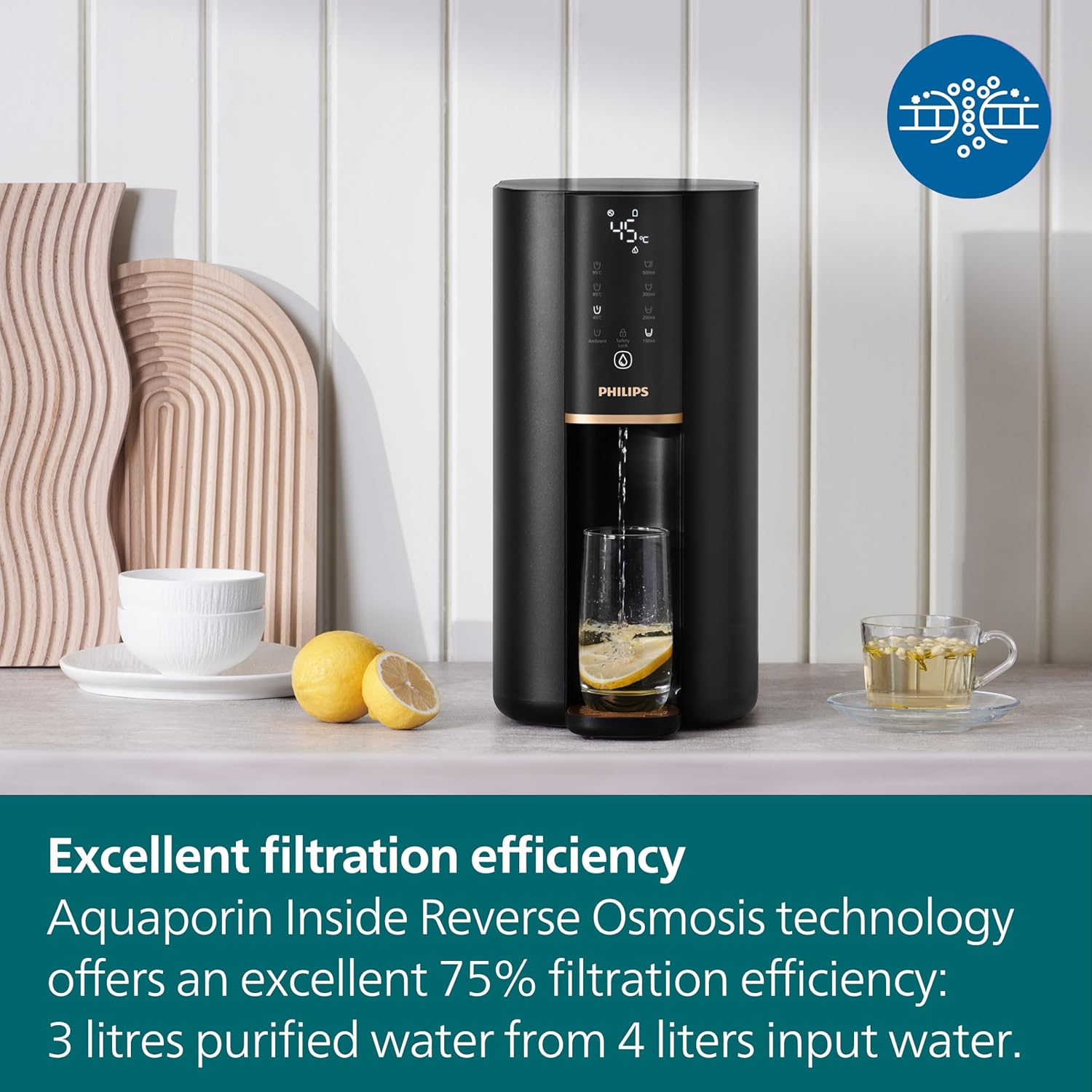 Philips Reverse Osmosis Water Purification Station. Ambient to 95&deg;C Instant Hot Water. Tested by SGS to Removes PFAS, Fluoride and More. ADD6901HBK01/79. image number 5