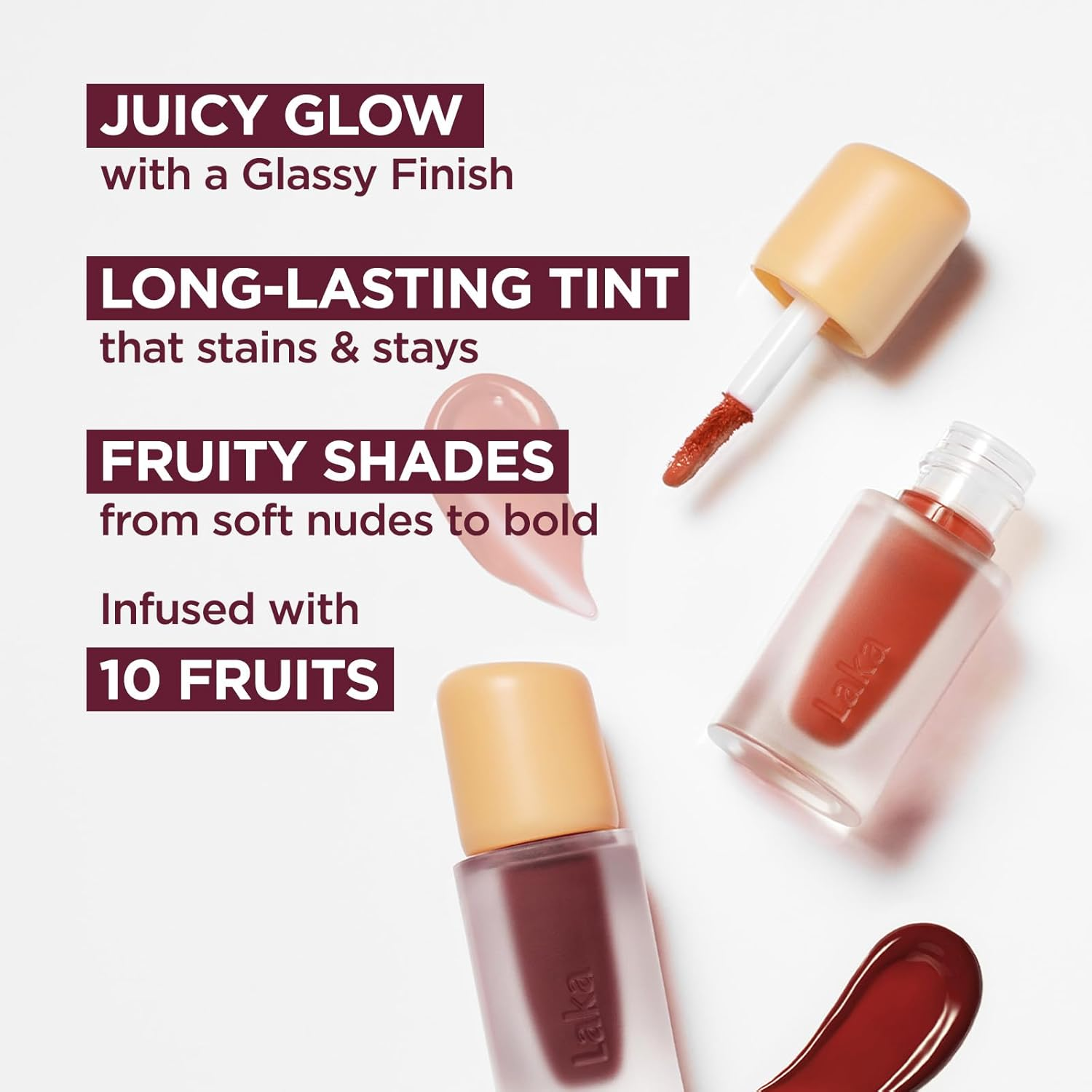 LAKA Fruity Glam Lip Tint Mini #102 Dewy, Glowing Lip Stain with Wide Color Spectrum, Hydrating & Lightweight Texture, Long-Lasting Bold Stain, Non-Sticky, Vegan, K-Beauty​ image number 2