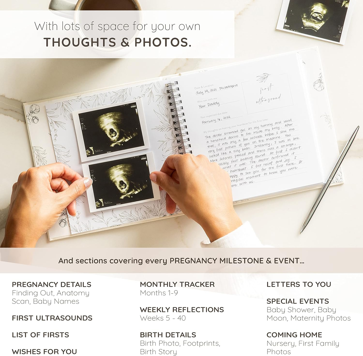 Keepsake Pregnancy Journal to Cherish Forever - a Pregnancy Book to Capture Every Milestone of Mom & Baby&rsquo;S 9-Month Journey - Pregnancy Baby Journal for Expecting First Time Moms & Experienced Moms image number 3