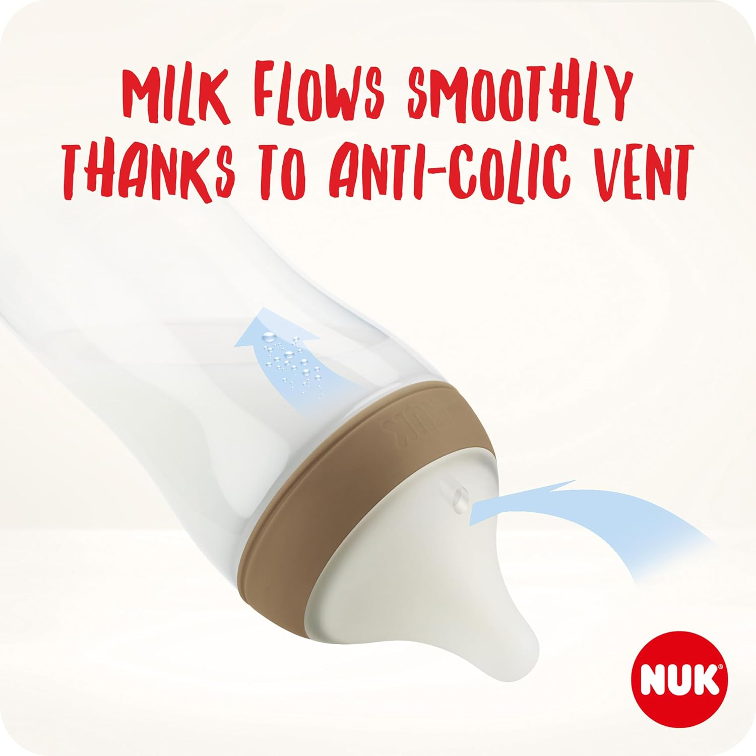 NUK Perfect Match Baby Bottles Set | 3+ Months | Adapts to Baby'S Palate | Temperature Control | anti Colic Vent | 260 Ml | Bpa-Free | Medium Silicone Teat | Rainbow | 2 Count image number 4