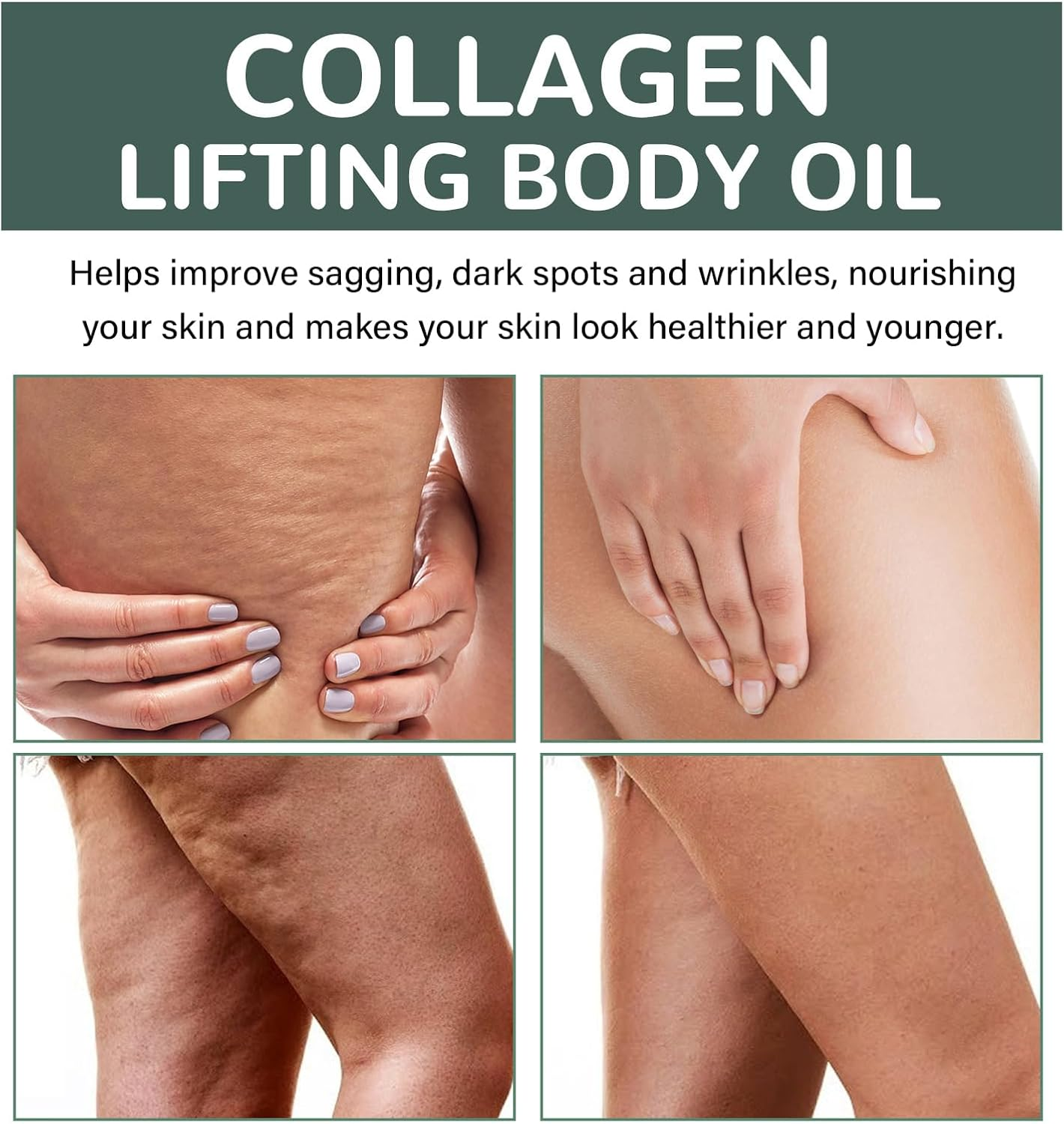 Collagen Lifting Body Oil, Rosemary Firming Body Oil, Hydrating Massage Serum for Sagging and Crepey Skin, Tighten Wrinkles & Reduces Cellulite, Nourishing After-Shower Care (2Pcs) - 1Pcs image number 3