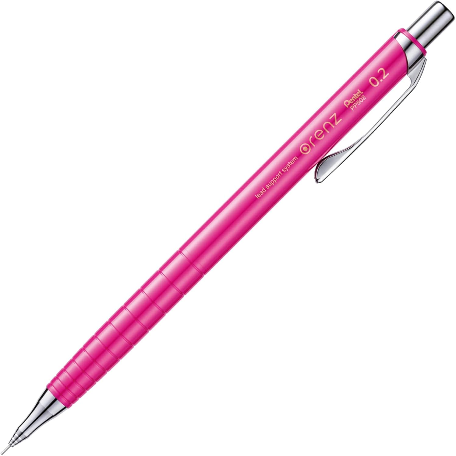 Pentel Mechanical Pencil Orenz 0.2Mm, Pink Body (XPP502-P) image number 2
