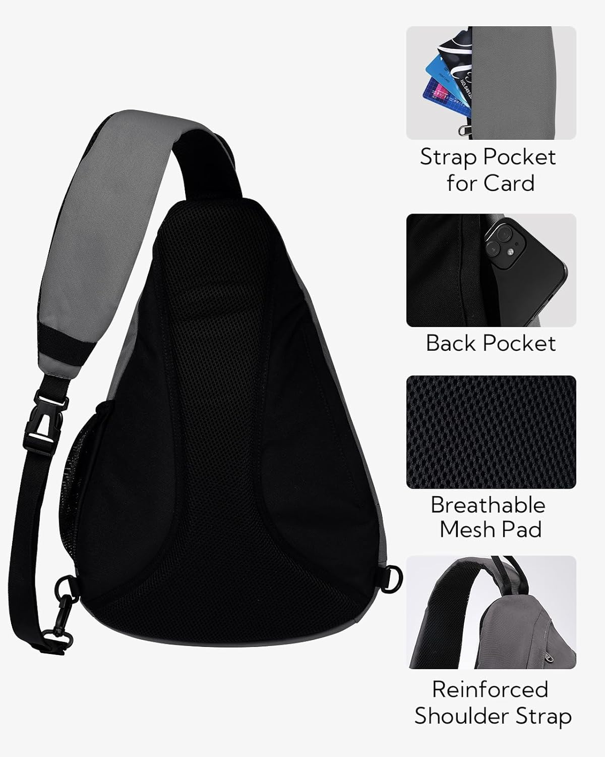WATERFLY Sling Bag Crossbody Backpack: over Shoulder Daypack Casual Cross Chest Side Pack image number 6