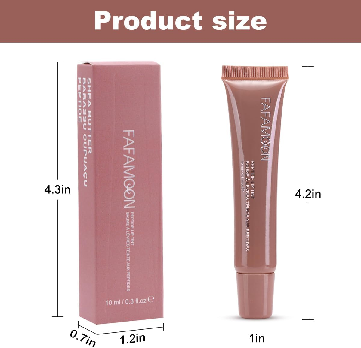Lip Stain Gloss Oil Moisturizing Non-Sticky Plumping Lip Liner 10ML Tint Stain Long Lasting Oil High-Shine Waterproof Lightweight Shiny Lip Gloss Highly Pigmented (02#Chocolate, M) image number 2
