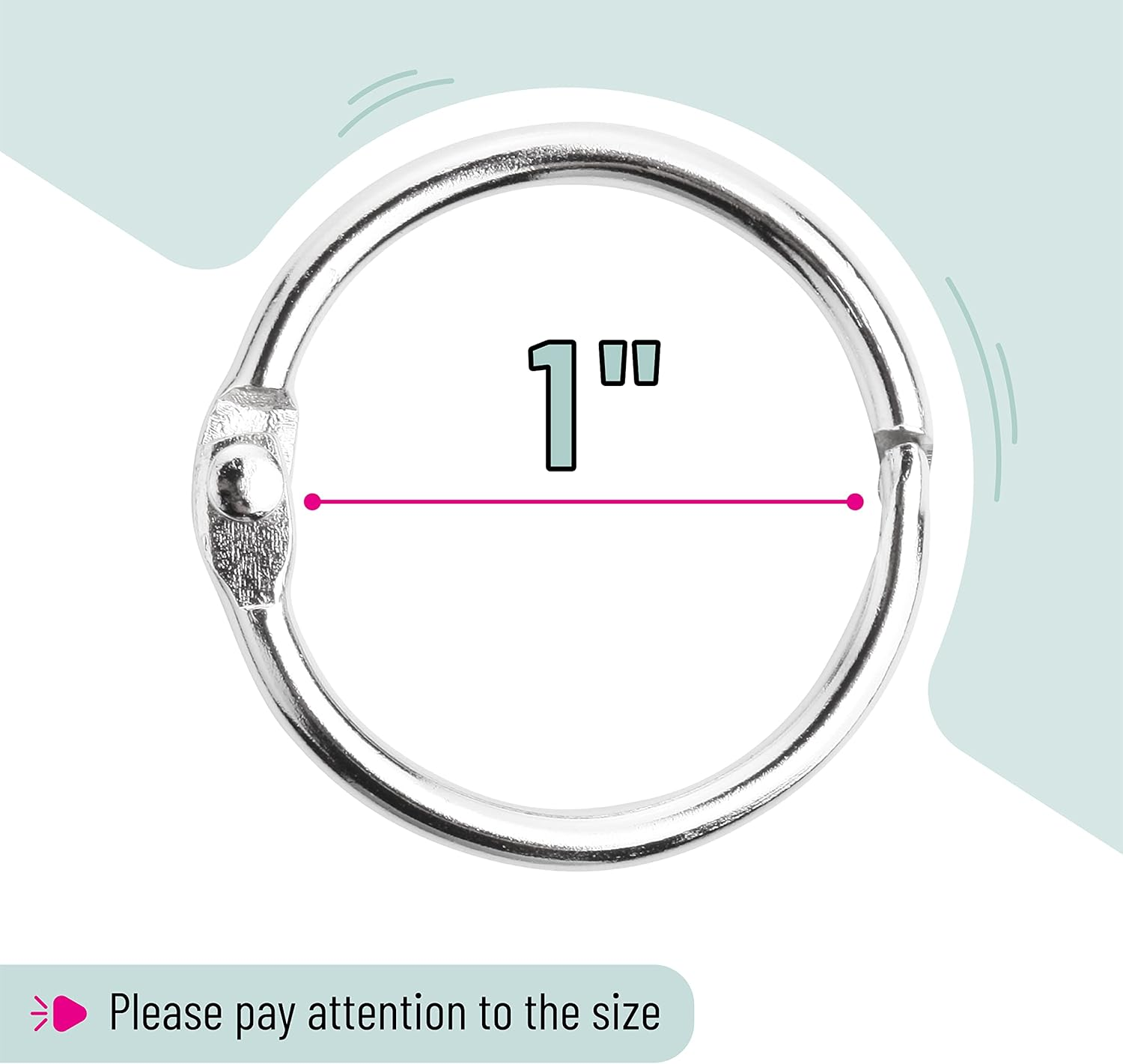 Mr. Pen- Loose Leaf Binder Ring, 40 Pack, Binder Rings 1 Inch, Metal Rings for Index Cards, Back to School Supplies image number 6