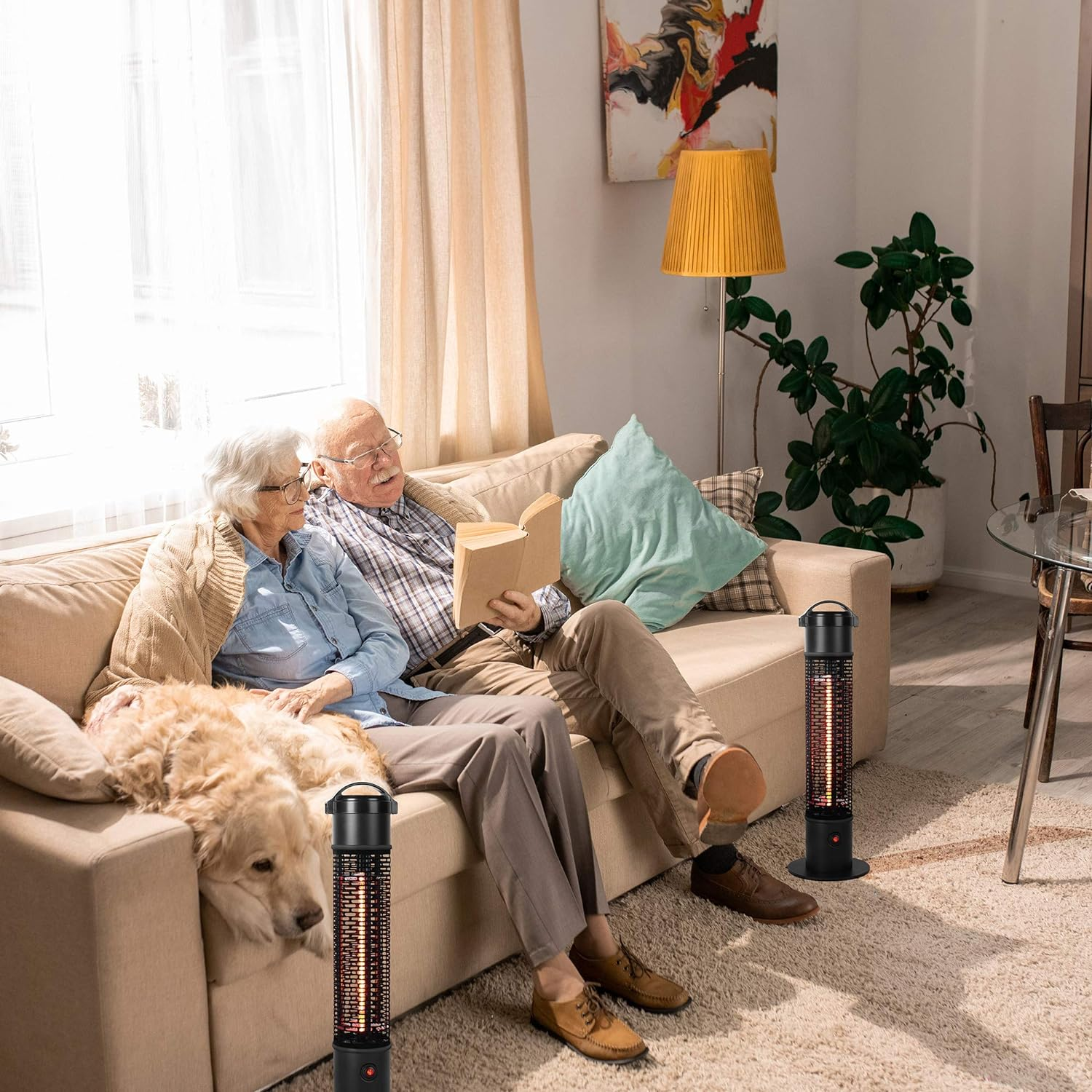 Star Patio Outdoor Freestanding Electric Infrared Heater, Stable Black Column Suitable for Balcony, under Table, ZHQ1088-HD-65 AU image number 3