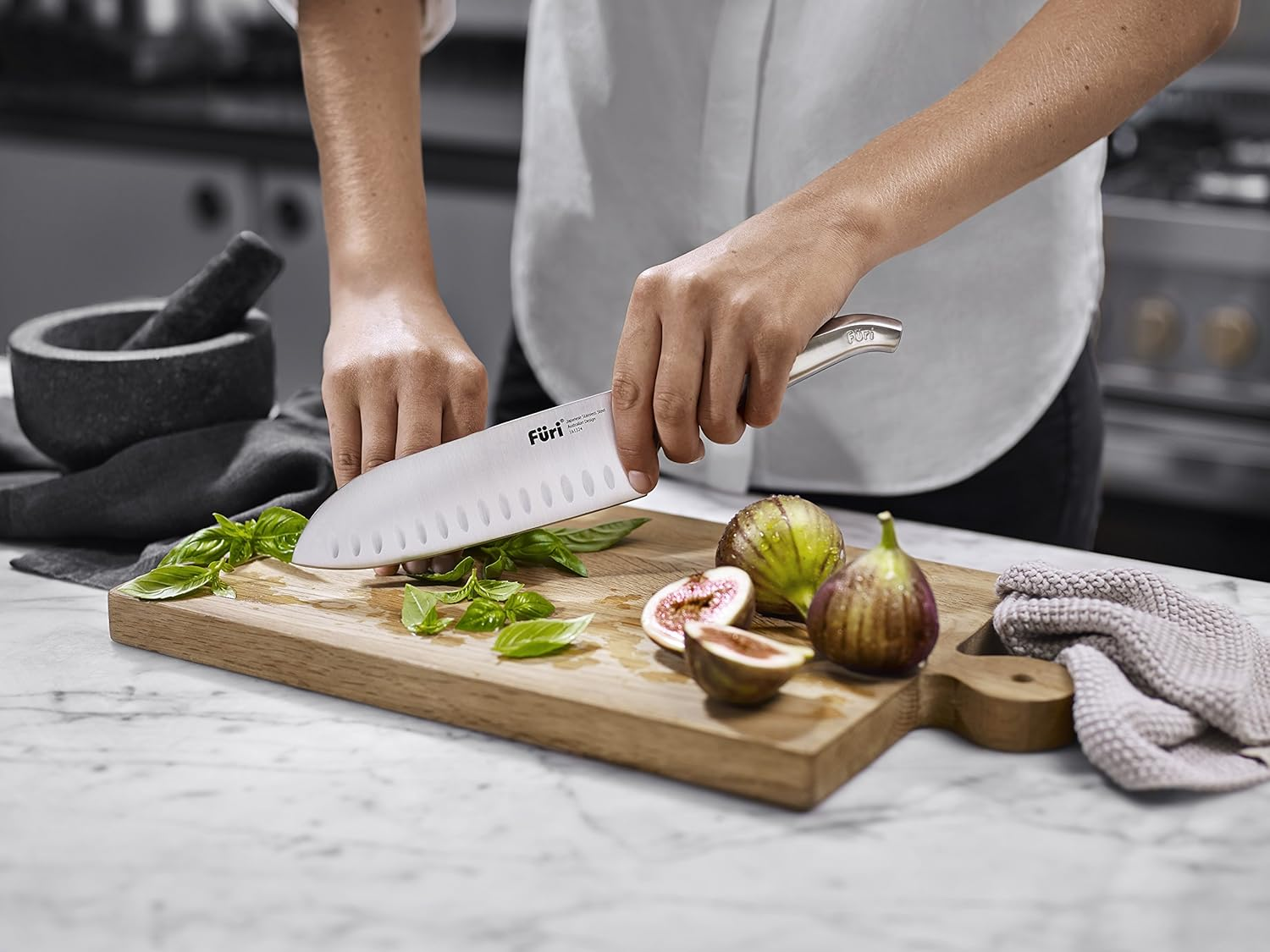 Furi Pro Acacia Knife Set 3 Pc, Beautiful Acacia Wood Gift Box with Three Premium Knives for a Superior Cutting Performance, Stainless Steel Blades, Ergonomic Reverse-Wedge, Anti-Fatigue Handle image number 2