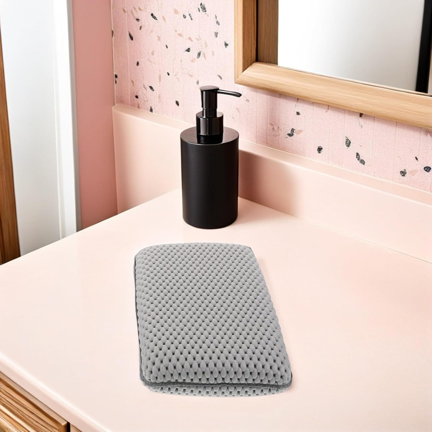 MALUGOGO 2Pcs Gray Soft Foam Bath Pillows with Large Suction Cups Non-Slip Bathtub Cushions for Neck and Head Support, Comfortable Spa Accessory for Home Relaxing Baths image number 6