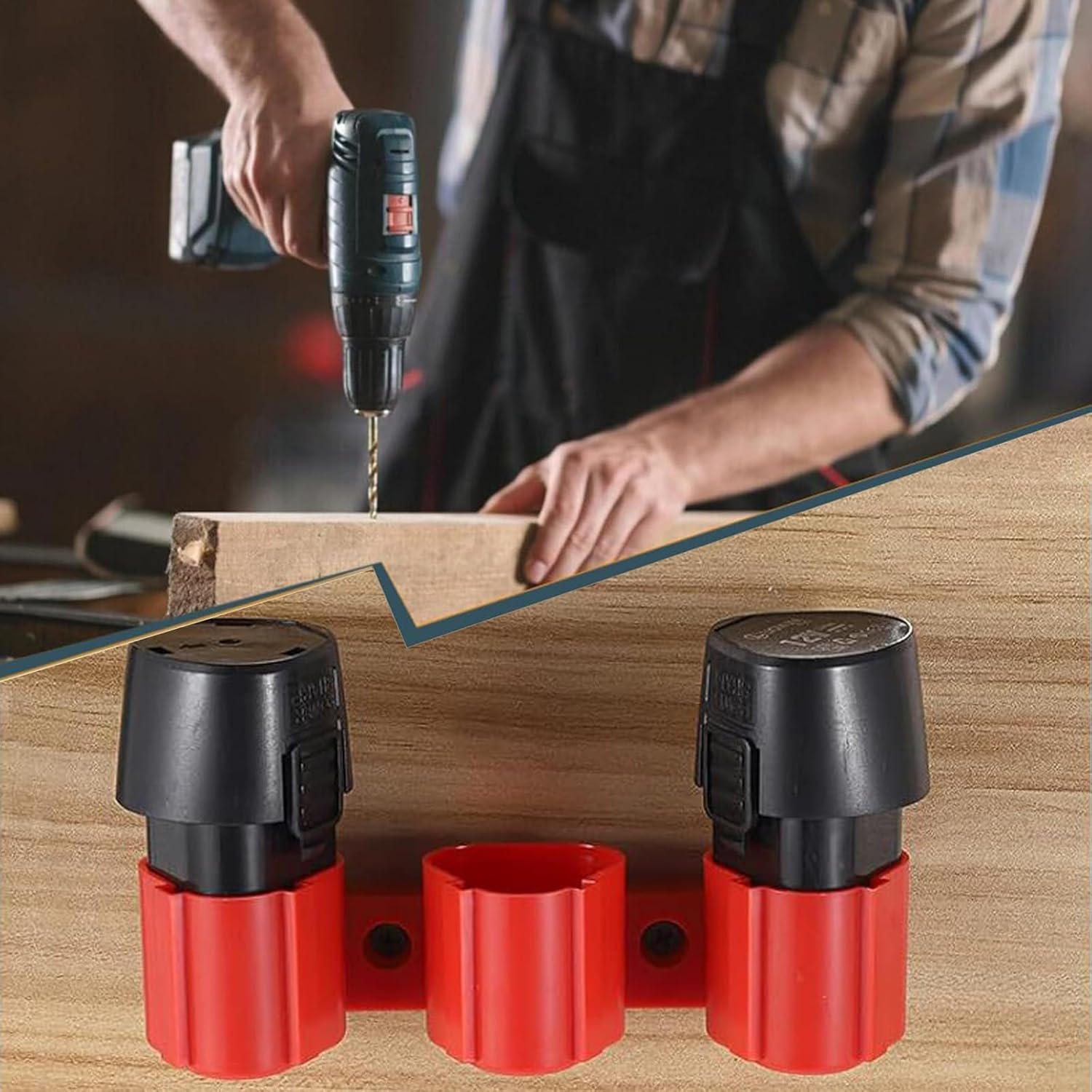 3Pcs 3-In-1 Battery Holders Compatible with Milwaukee M12 - Universal Battery Storage Holder for Milwaukee M12/Makita/Bosch 12V Batteries, Heavy Duty Tool Battery Organizer with Slots image number 5