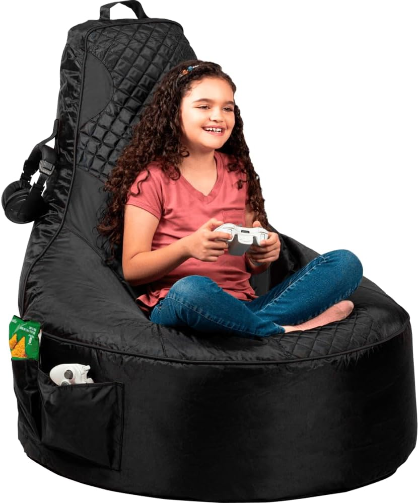 Gaming Bean Bag Chair for Adults & Kids [No Filling], Teens, Dorm Chair, Video Game Chairs, Beanbag Gaming Chair (Green, Adult)