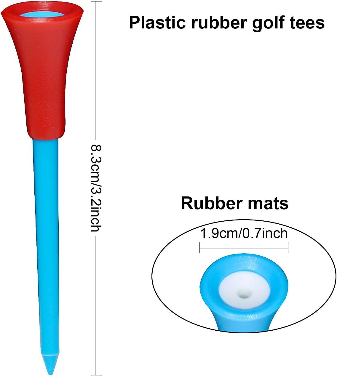 Plastic Golf Tees Unbreakable Golf Tees,Golf Tees Plastic Bulk for Man/Women (Random Colors) image number 1