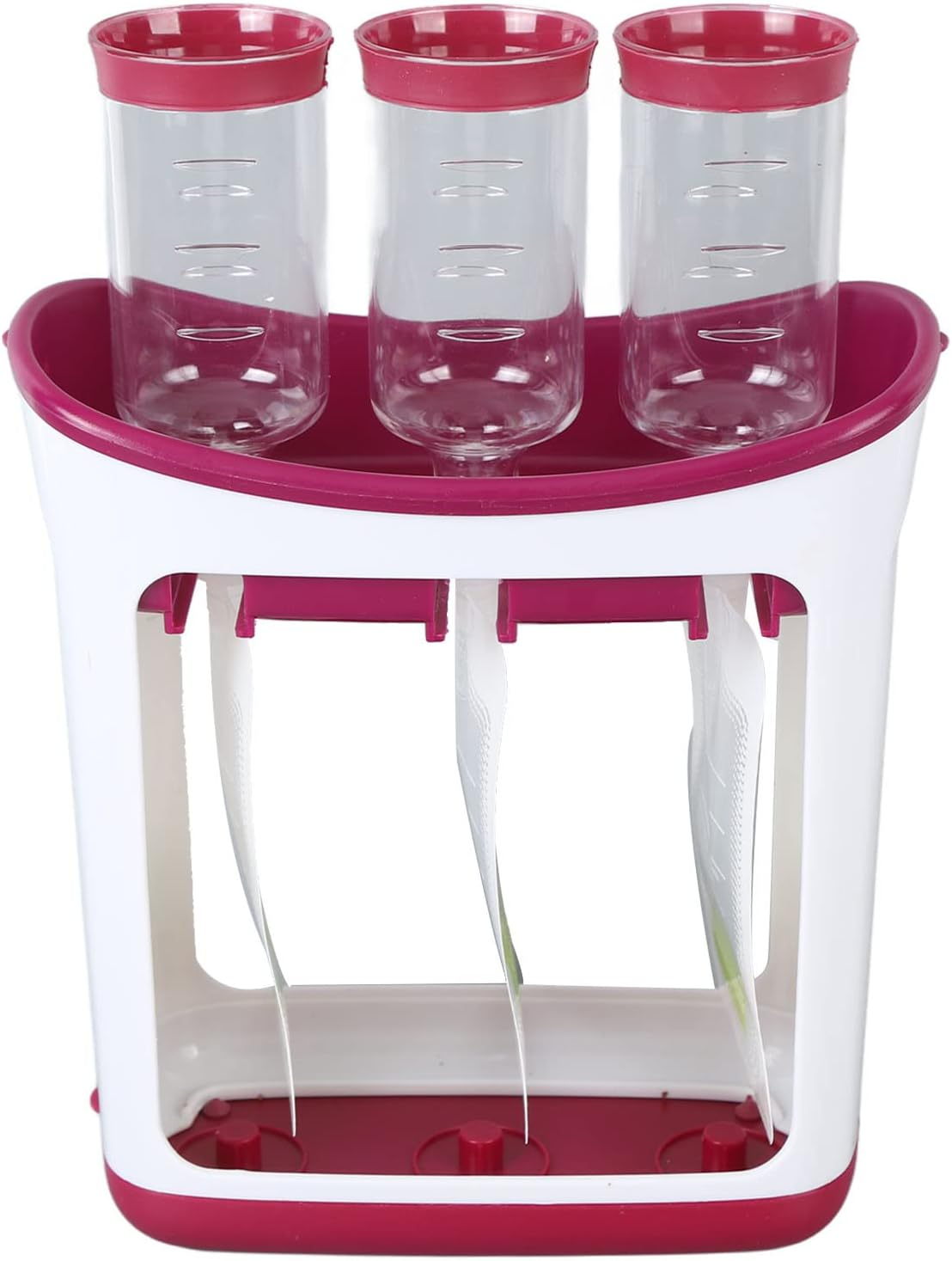 Semi Solid Food Pouch Filling Station, Manual Infant Food Maker with 10 Bags, 3 Dispensers, Homemade Fruit Squeeze Station for Toddlers Kids Babies image number 1