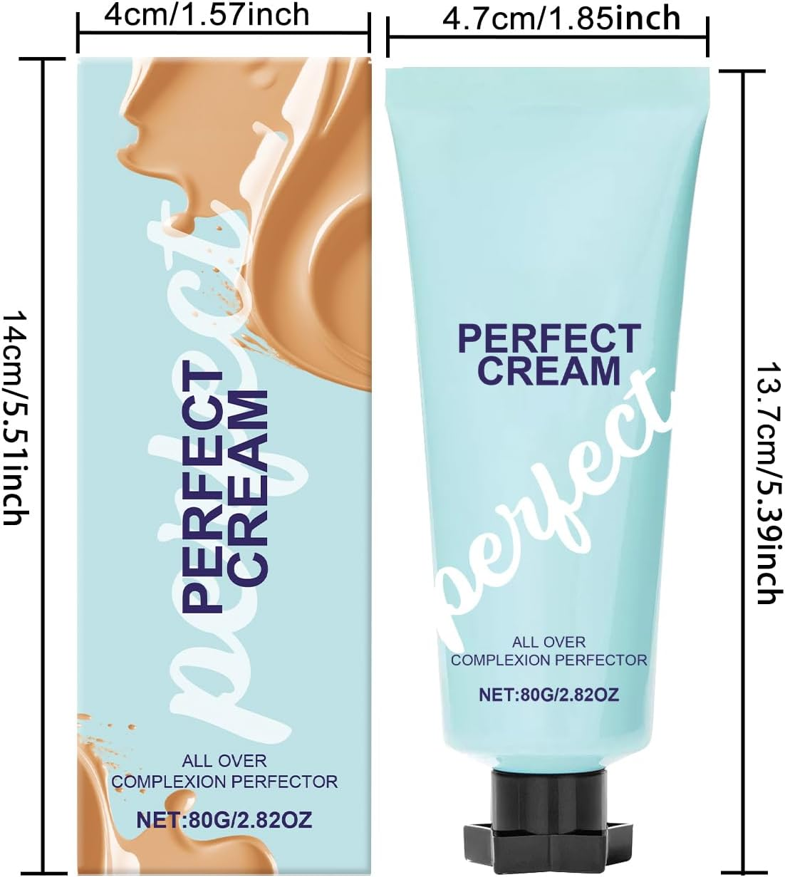 Body Perfector Cream, for Legs, All-Over Complexion Perfector with Brush,Full Coverage Concealer, Long-Lasting CC Cream Foundation image number 3