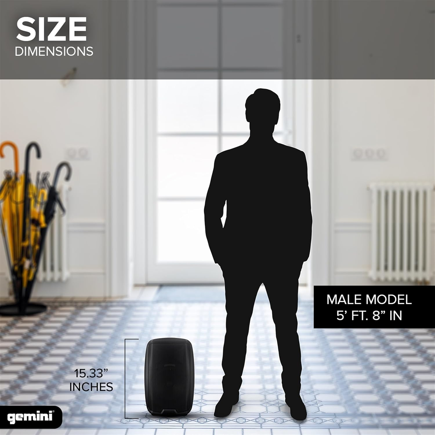 Gemini Sound As-2108Bt Active Bluetooth Pa System, 8" Inch Woofer 500W Watts Dj Speakers, Sd, USB, XLR Input/Output, 2 X 1/4" Inch Microphone/Rca and Aux Inputs W/Handles, TWS image number 2