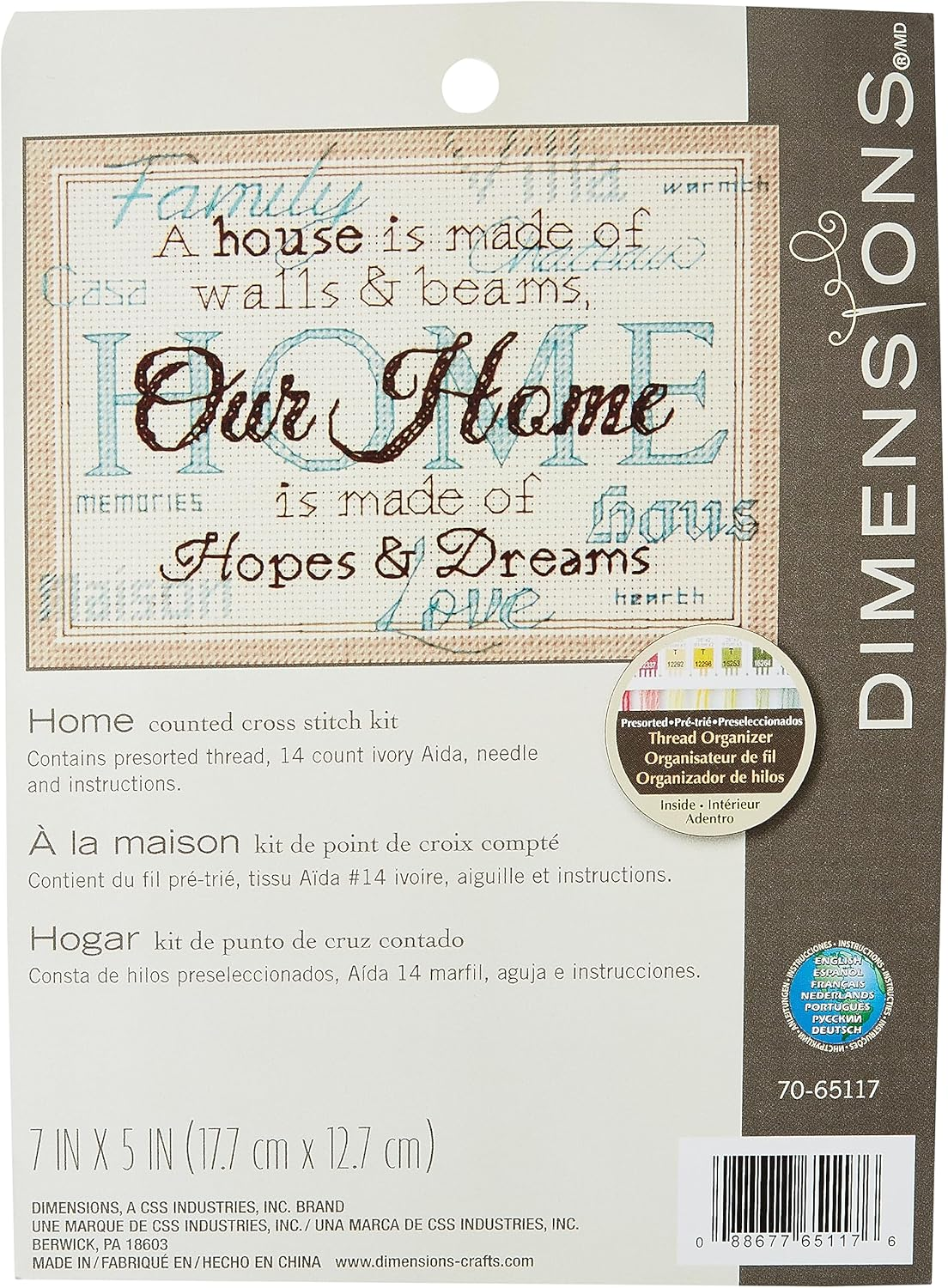 Dimensions Home Cross Stitch Kit - 17 Cm X 12 Cm image number 5