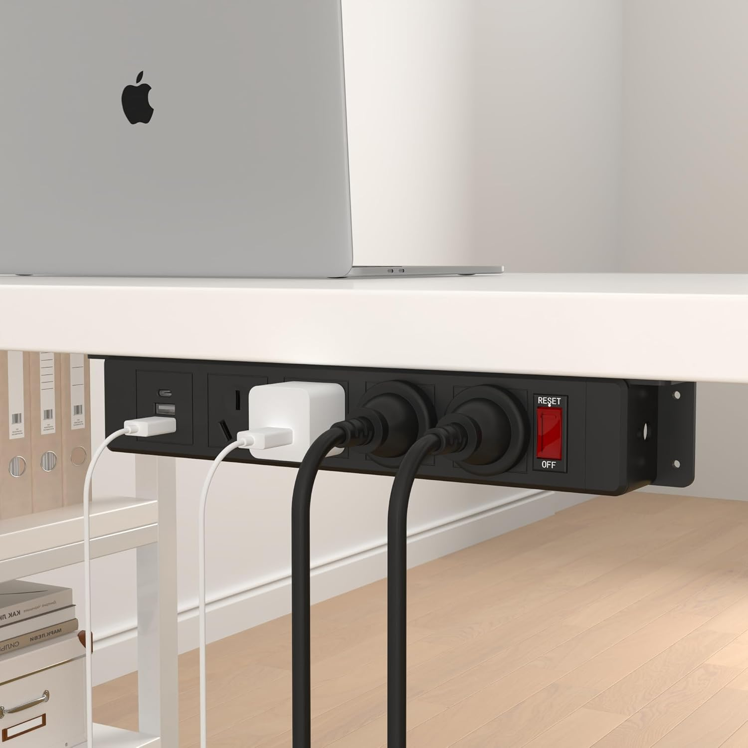 Wall Mount Power Strip AU Plug with 4 AC Outlets, USB Ports & USB-C, Overload Protection, Mountable Power Strip Garage Power Strip under Cabinet Power Strip Wall Mount Mountable Design with 1.8M Cord image number 5