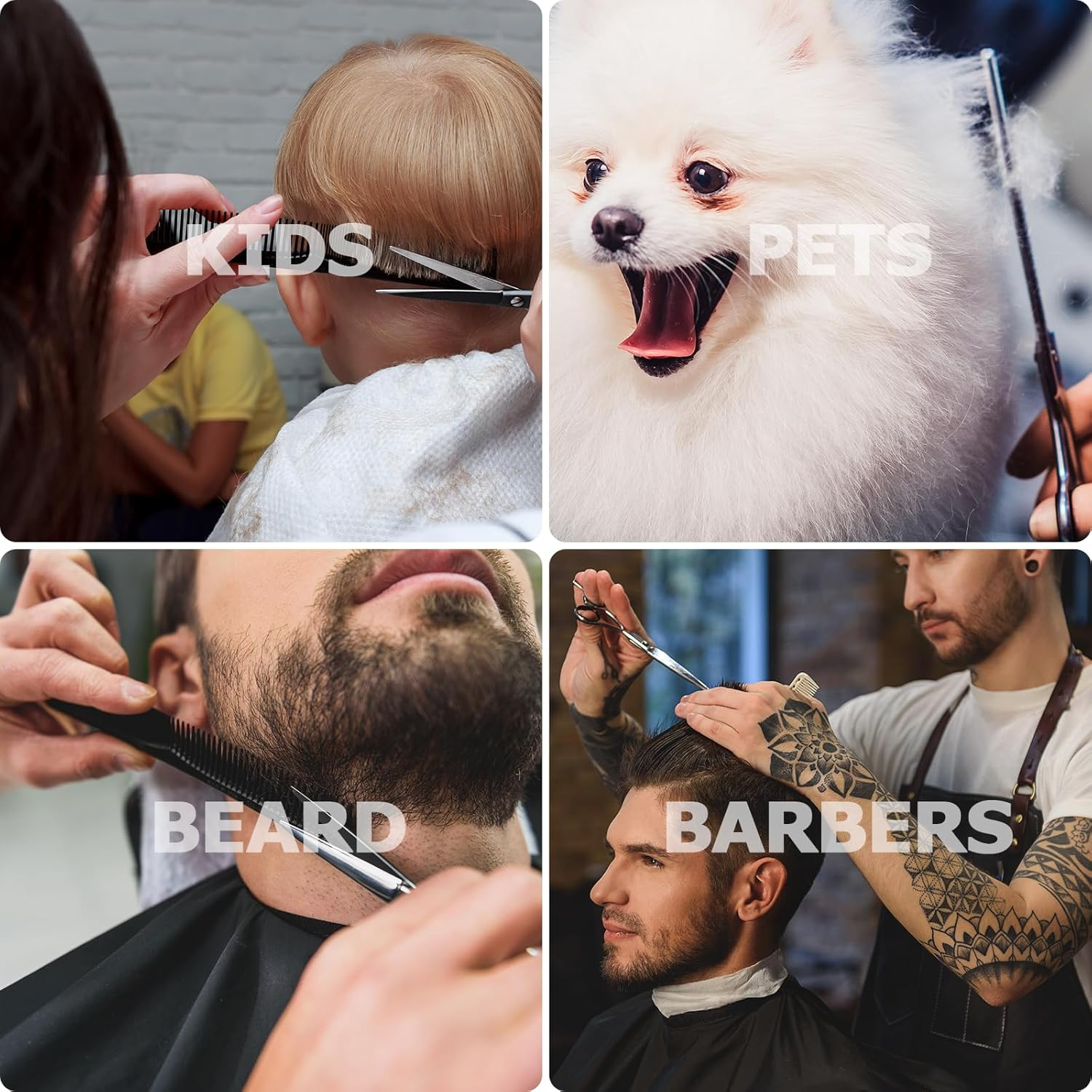 Hairdressing Scissors Set, 6.7 Inch Hair Cutting Scissors, Hair Scissors Thinning Scissors Set, Professional Hair Cutting Scissors for Women, Men, Children, Pets, Hairdressing Accessories for Hair and Beard, Hairdressing Cape, Comb image number 5