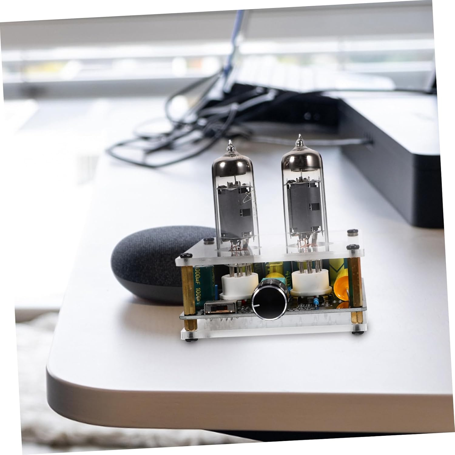 HOMSFOU Tube Preamp Vacuum Electron Tube Valve Preamp Amplifier Board DIY Dc12-16V for Home Theater and Turntable Audio Systems image number 4