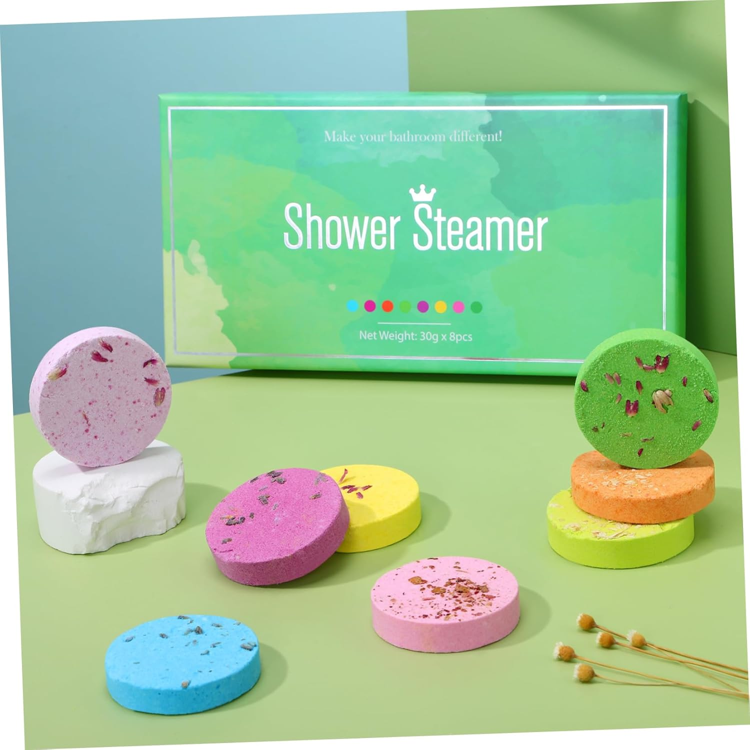 BELLIFFY Aromatherapy Shower Tablets 8Pcs Essential Oil Bath Salt Tablets for Relaxation and Stress Relief Spa-Like Experience at Home Suitable for Women and Personal Care image number 6